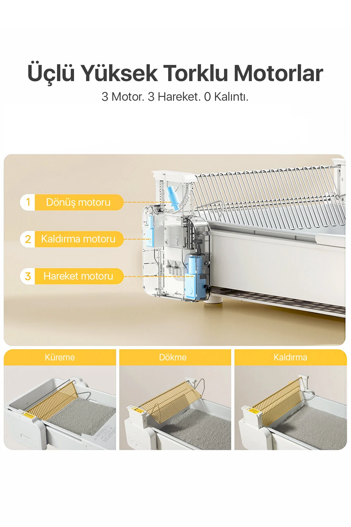 UBPet C31 Açık Tasarımlı Otomatik Akıllı Kedi Tuvaleti | APP Kontrollü, Otomatik Temizleme, 38 dB Sessiz