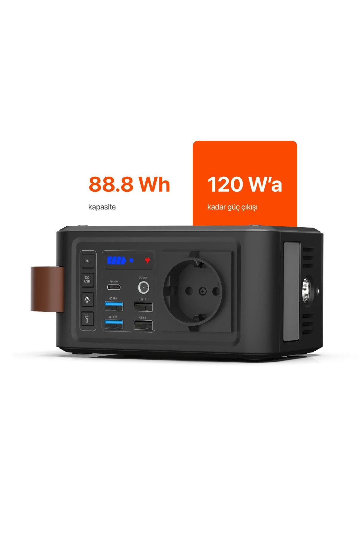 Xenon Smart Taşınabilir Güç Kaynağı | 88W, 24000 mAh, Güneş Paneli Uyumlu, Akım Korumalı, Güç İstasyonu (X6801)