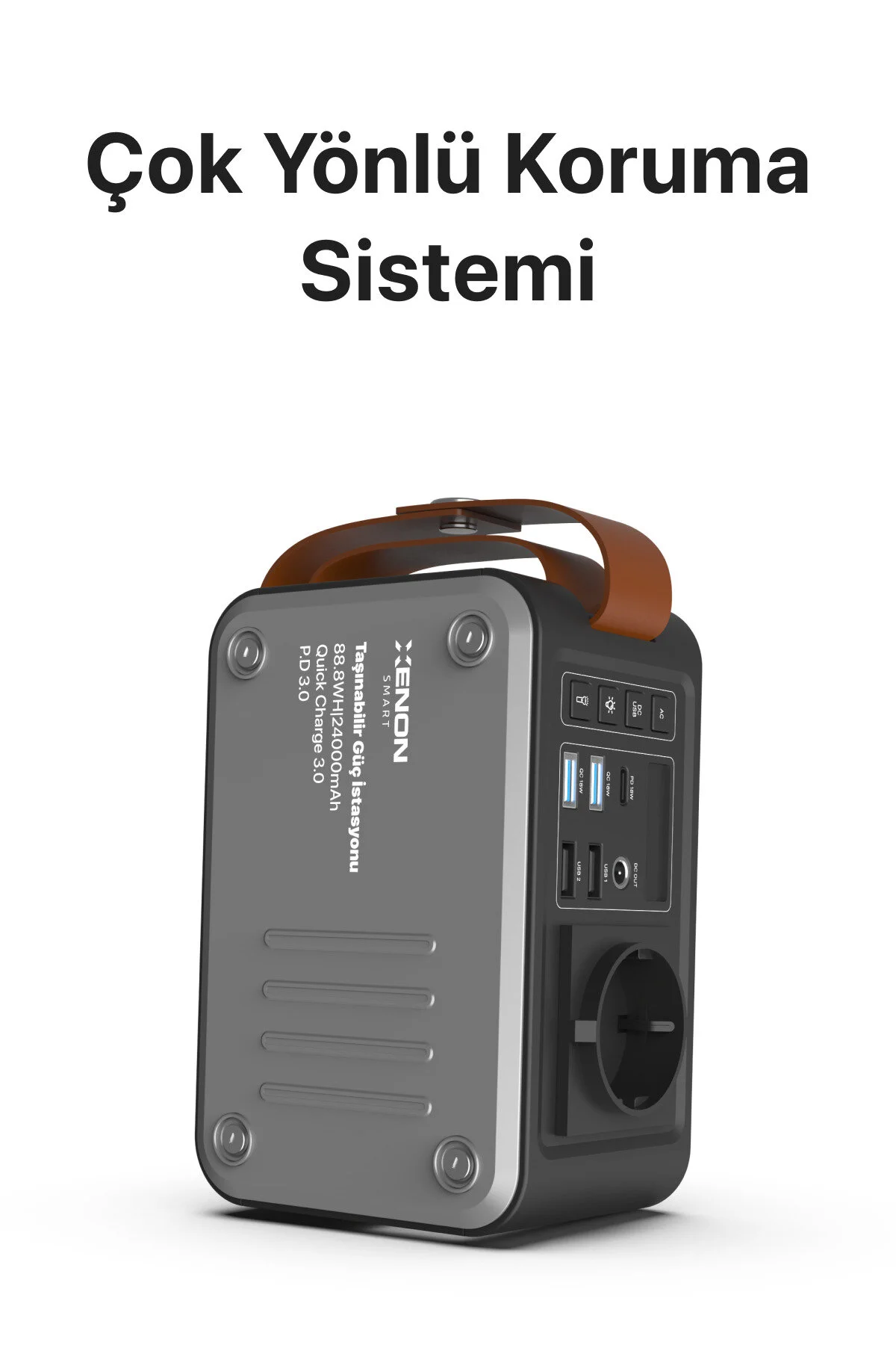 Xenon Smart Taşınabilir Güç Kaynağı | 88W, 24000 mAh, Güneş Paneli Uyumlu, Akım Korumalı, Güç İstasyonu (X6801)