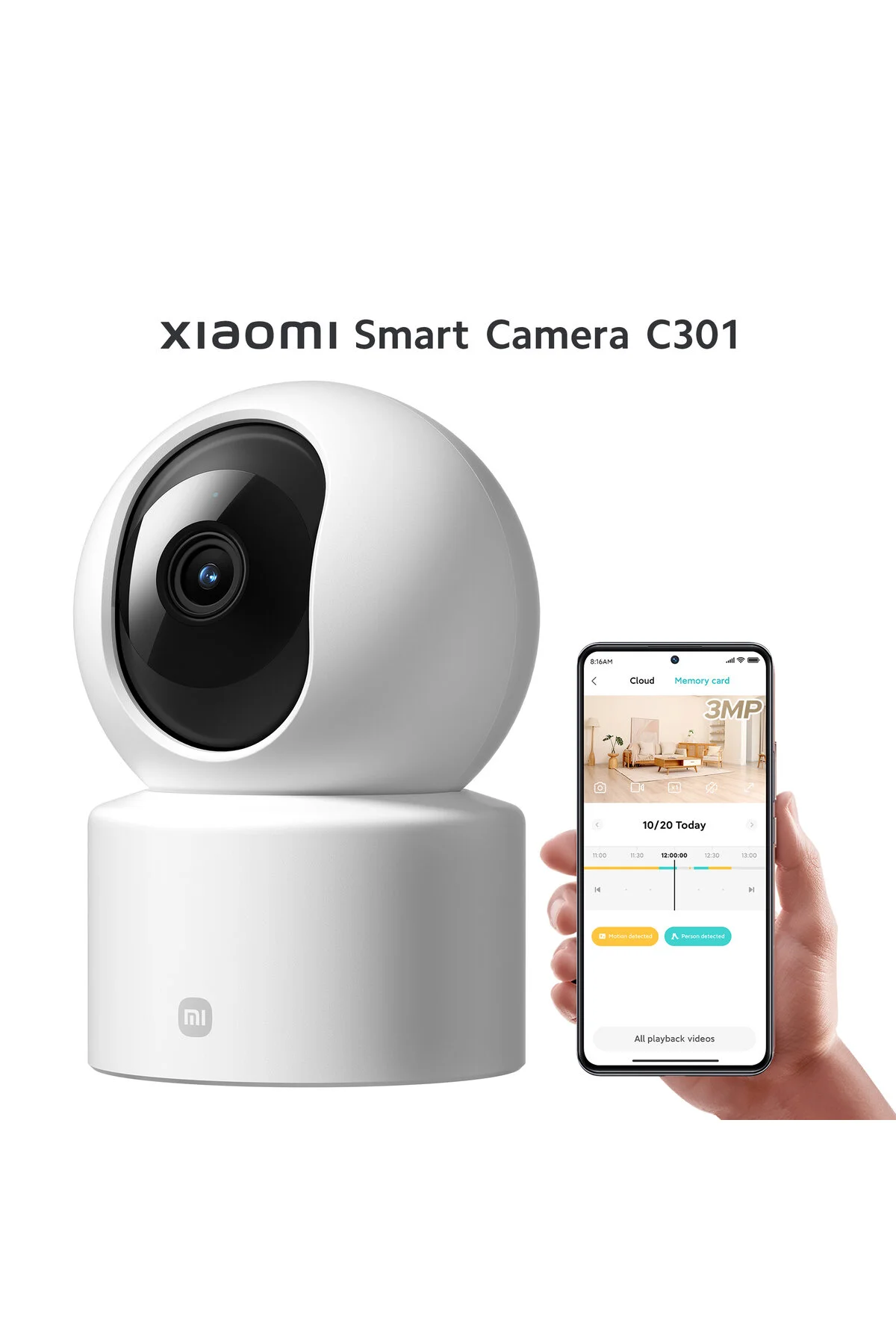 Xiaomi Smart Camera C301 2304p WiFi Akıllı Ev Kamerası - Gece Görüş ve Takip 360 2K (Xiaomi TR Garantili)