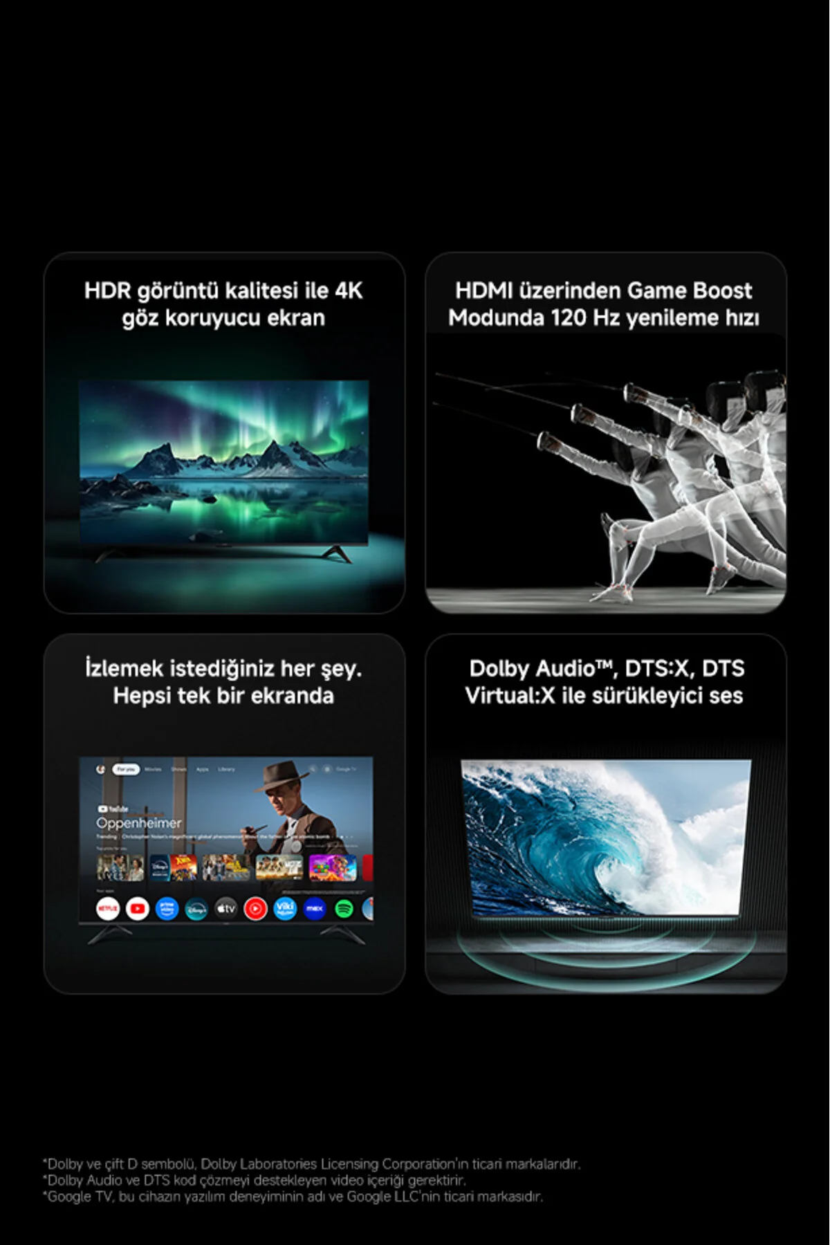 Xiaomi TV A 55 2026 - 55" 140 4K Ultra HD Google Smart 120Hz Game Boost AirPlay Destekli Uydu Alıcılı TV