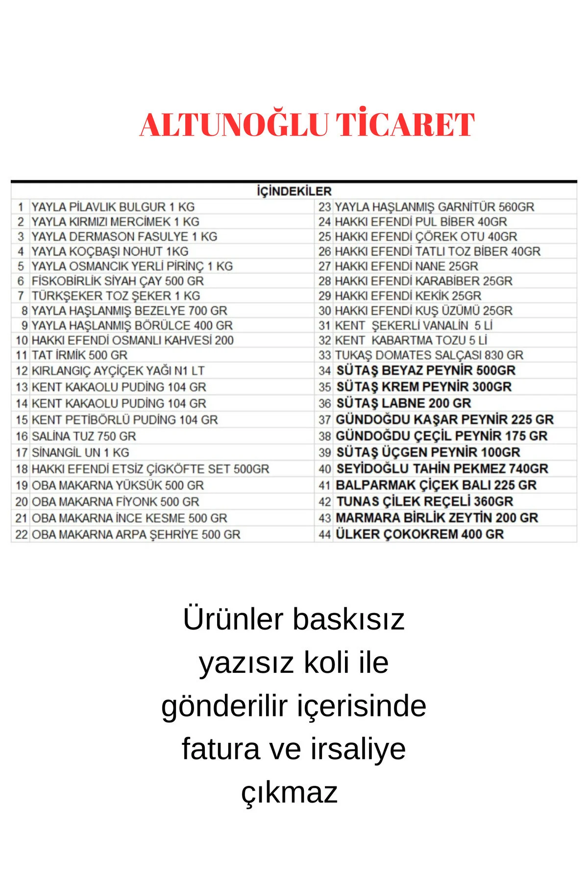 Yayla Ramazan erzak yardım paketi kumanya kolisi kahvaltı ve sahur seti mega 44 parça ürün