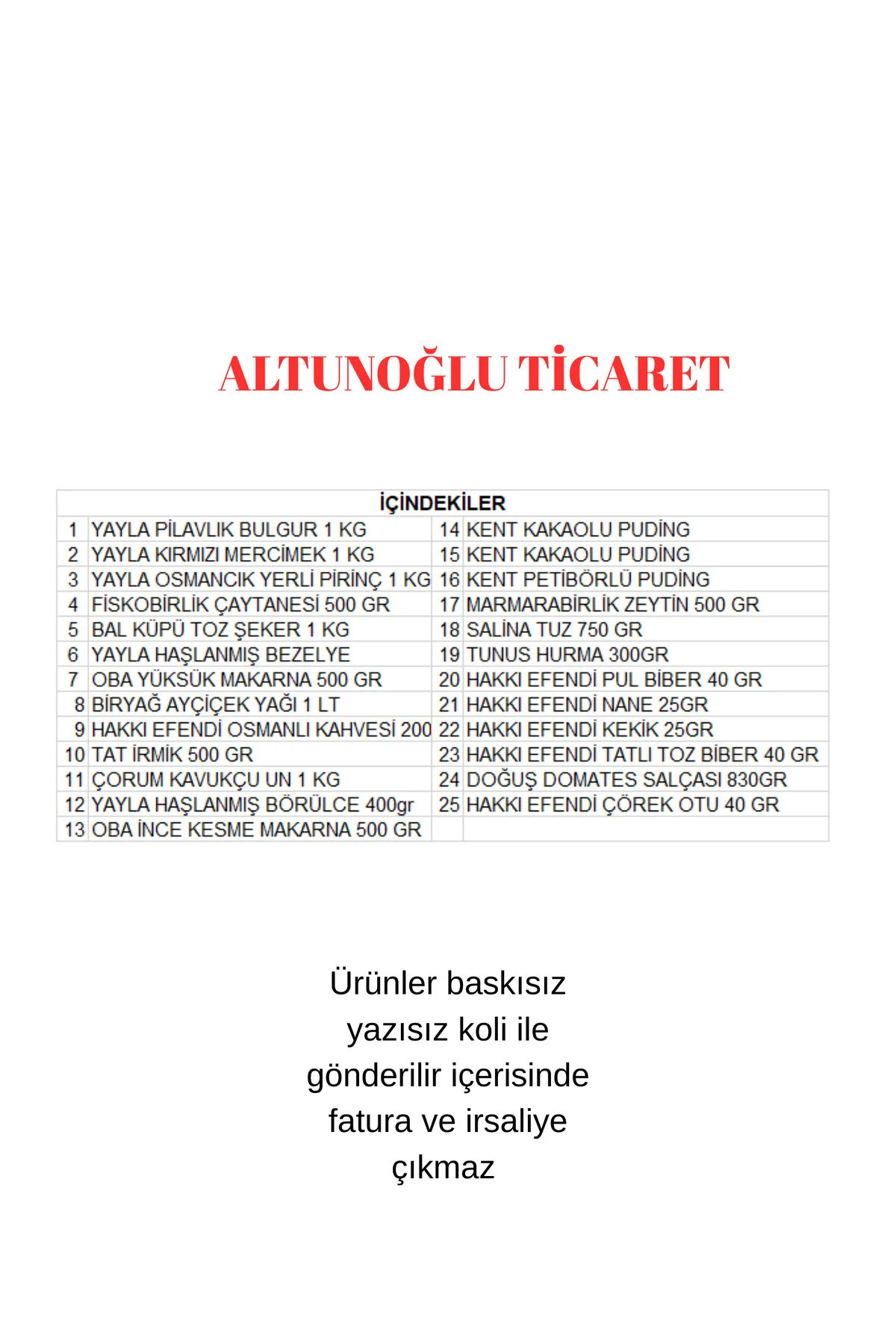 Yayla Ramazan gıda yardım kolisi Ramazan kumanyası 25 parça ürün ekonomik paket