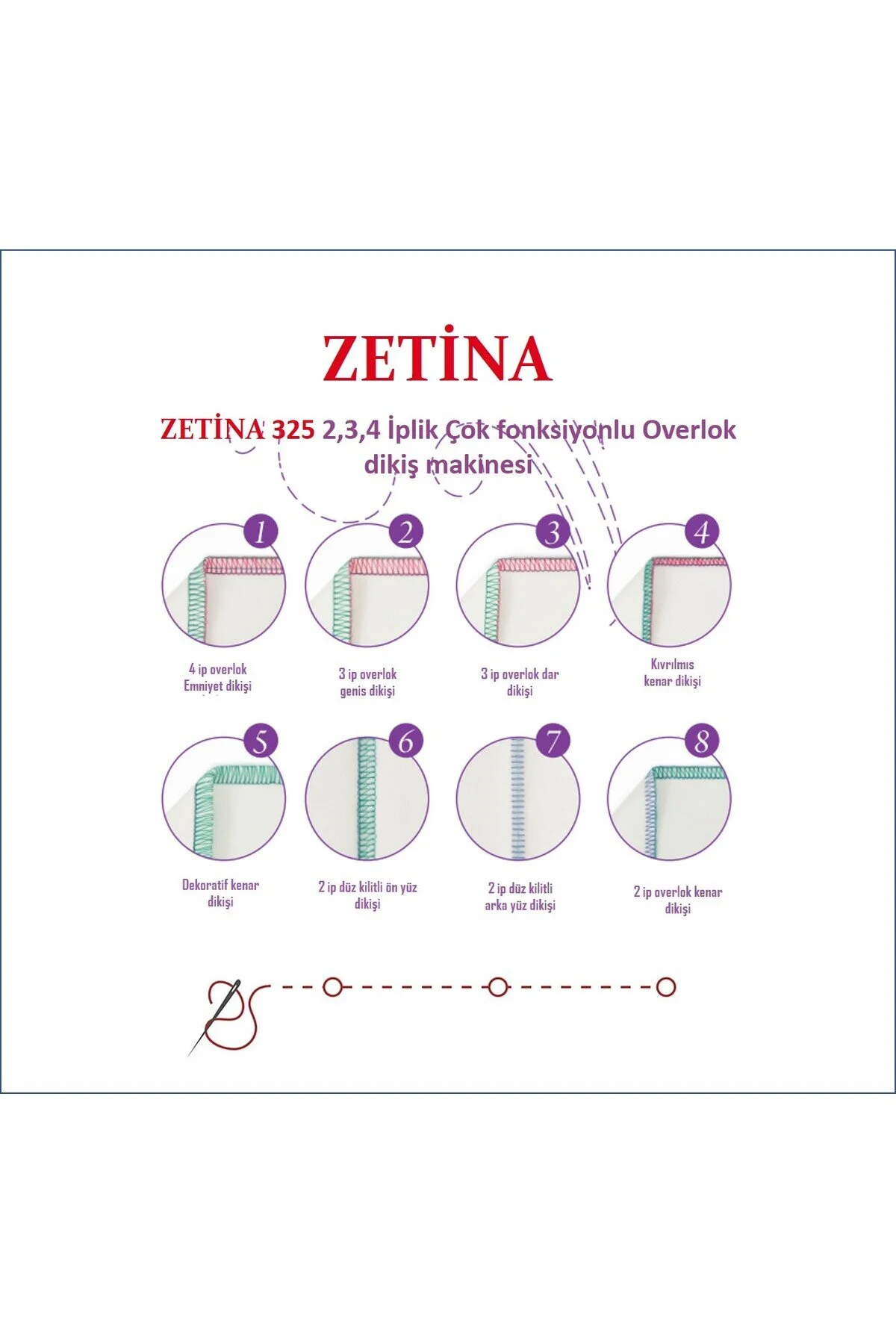 Zetina 325 4 Ip Overlok Makinası 2025
