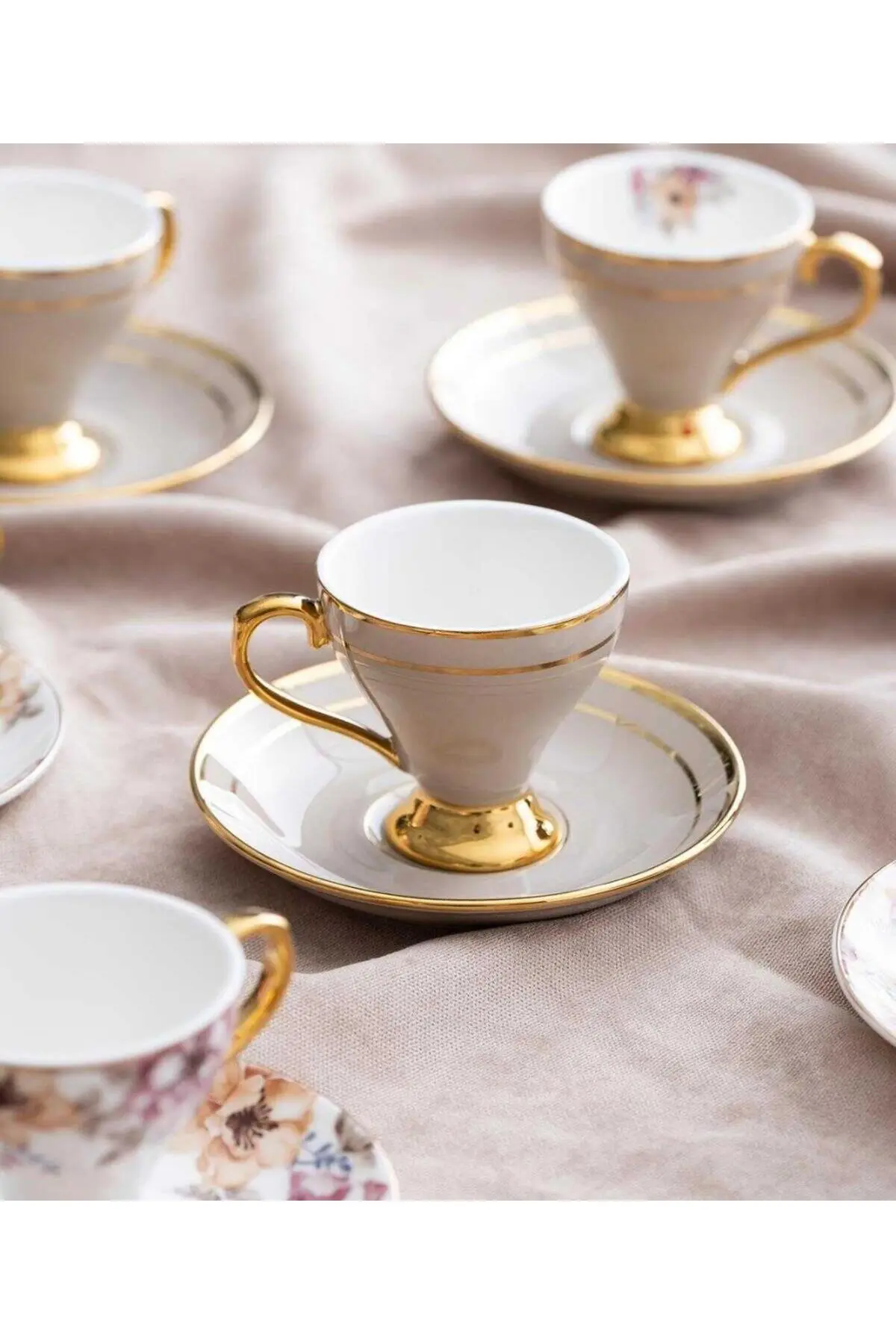 ACAR 6'lı Porselen Royalty Kahve Fincanı