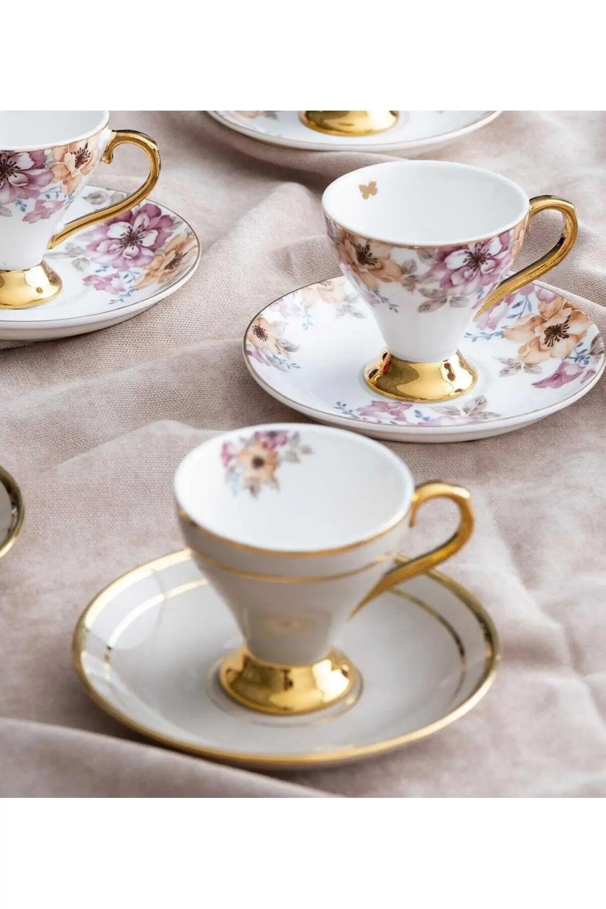 ACAR 6'lı Porselen Royalty Kahve Fincanı
