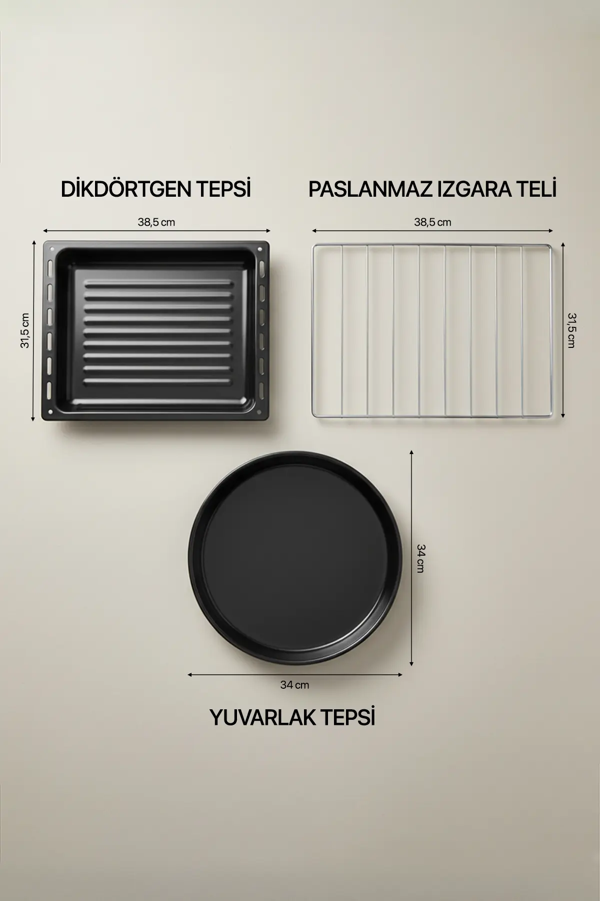 Akel AF340L 34lt Gri Mini/Midi Fırın, Aydınlatmalı, Zaman Ayarlı, Izgara & Fırın, 2 Tepsi 1 Tel Izgara
