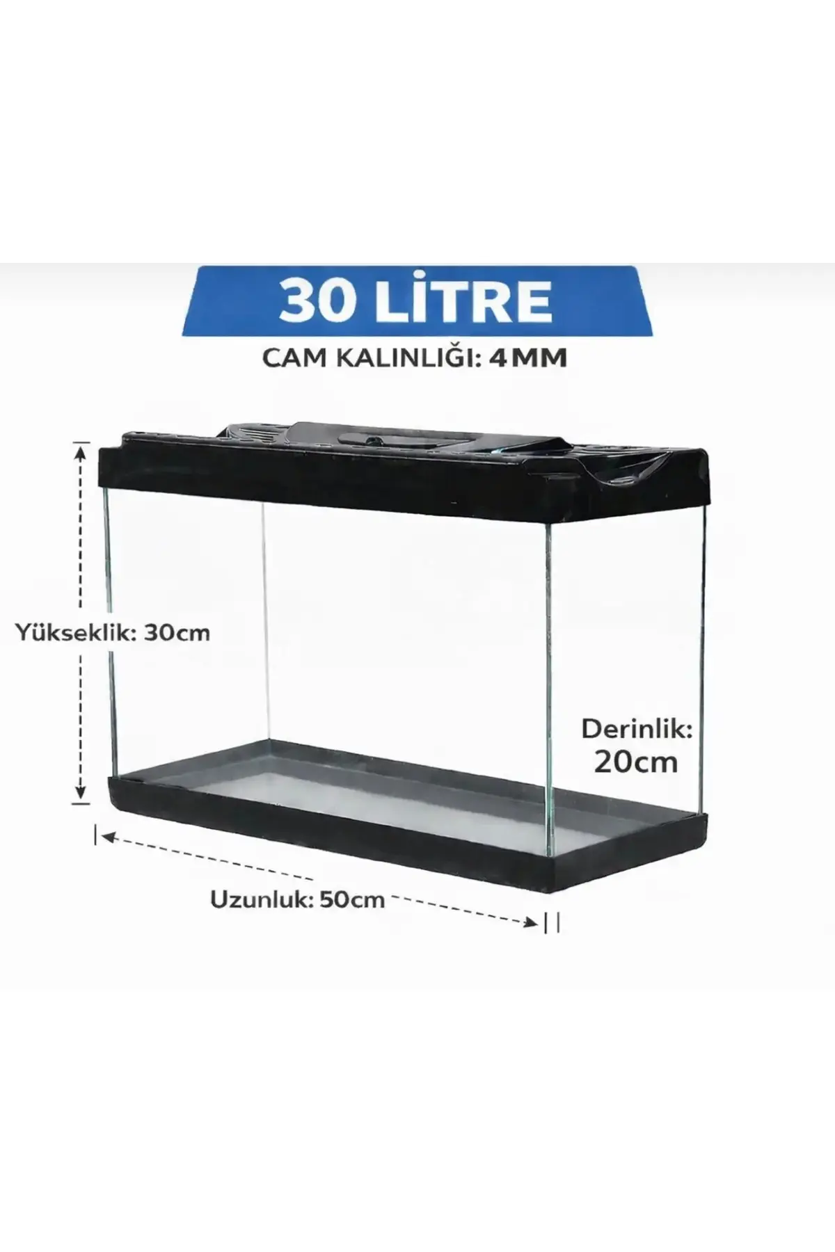 Antikapetshop AKVARYUM (50x20x30) 30 Litre