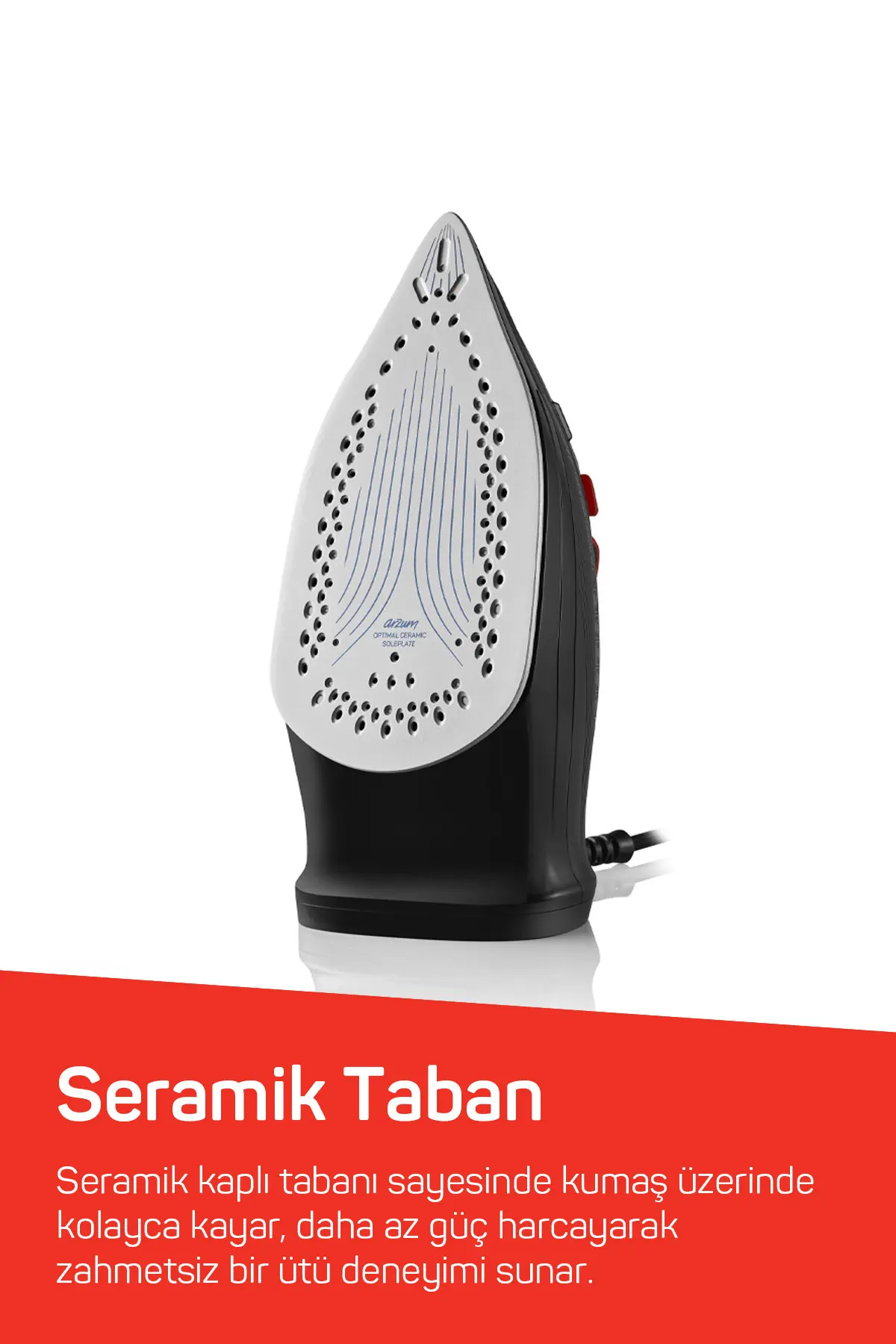 Arzum AR6020 Pressa 2400Watt Seramik Taban Buharlı Ütü,Şok Buhar