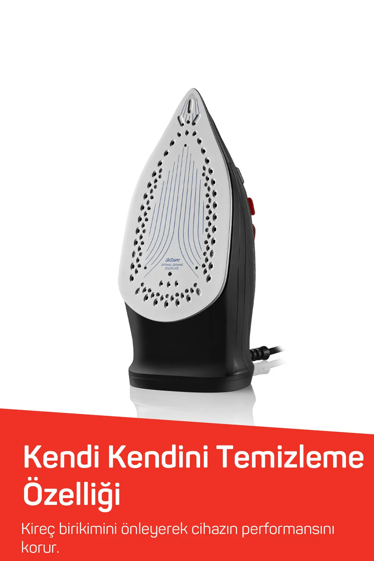 Arzum AR6020 Pressa 2400Watt Seramik Taban Buharlı Ütü,Şok Buhar