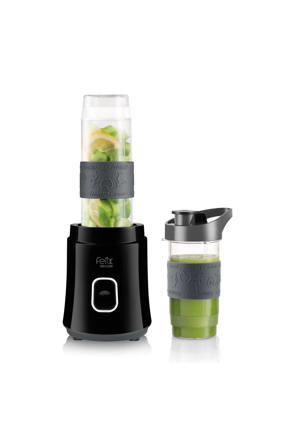 Arzum FL196 Felix Mix N Joy Kişisel Blender 600W, 570ml Hazne, 400ml Şişe, Siyah