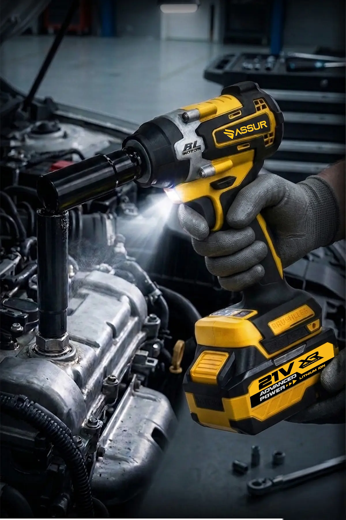 ASSUR 450 NM TORKLU PRO 21V ÇİFT AKÜLÜ KÖMÜRSÜZ 1/2 SOMUN SÖKME SIKMA MAKİNESİ