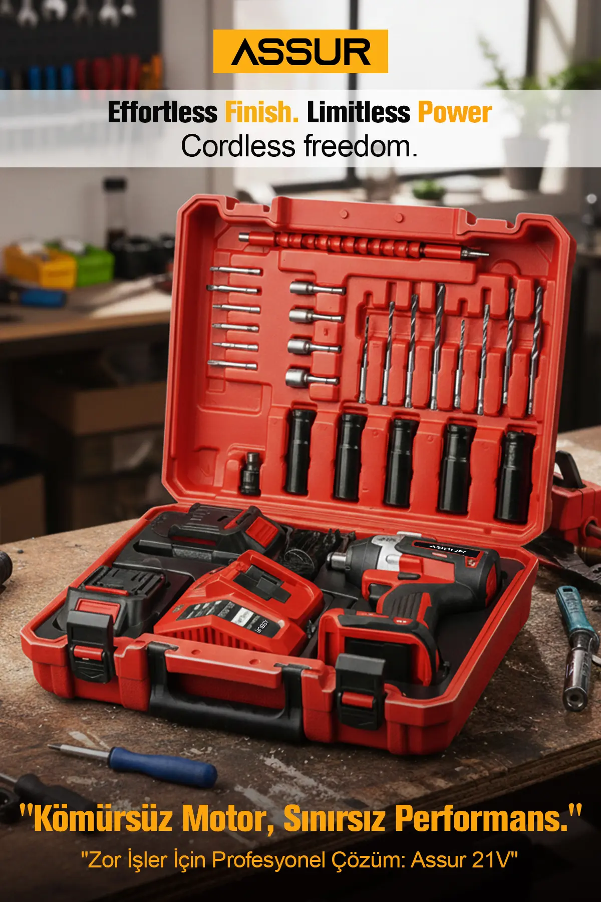 ASSUR 450NM TORKLU PRO 21V ÇİFT AKÜLÜ KÖMÜRSÜZ 1/2 SOMUN SÖKME SIKMA MAKİNESİ