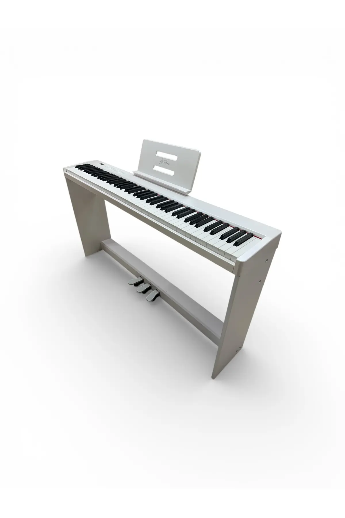 AUSTIN Beyaz Digital Piyano Hassasiyetli 88 Dolgu Tuş 3 Pedal Tabure Kulaklık Dahil