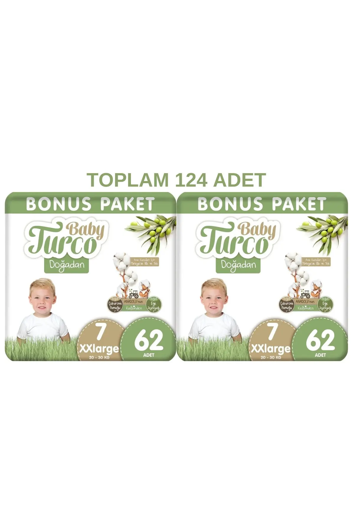 Baby Turco Doğadan 7 Numara 62x2 Toplam 124 Adet