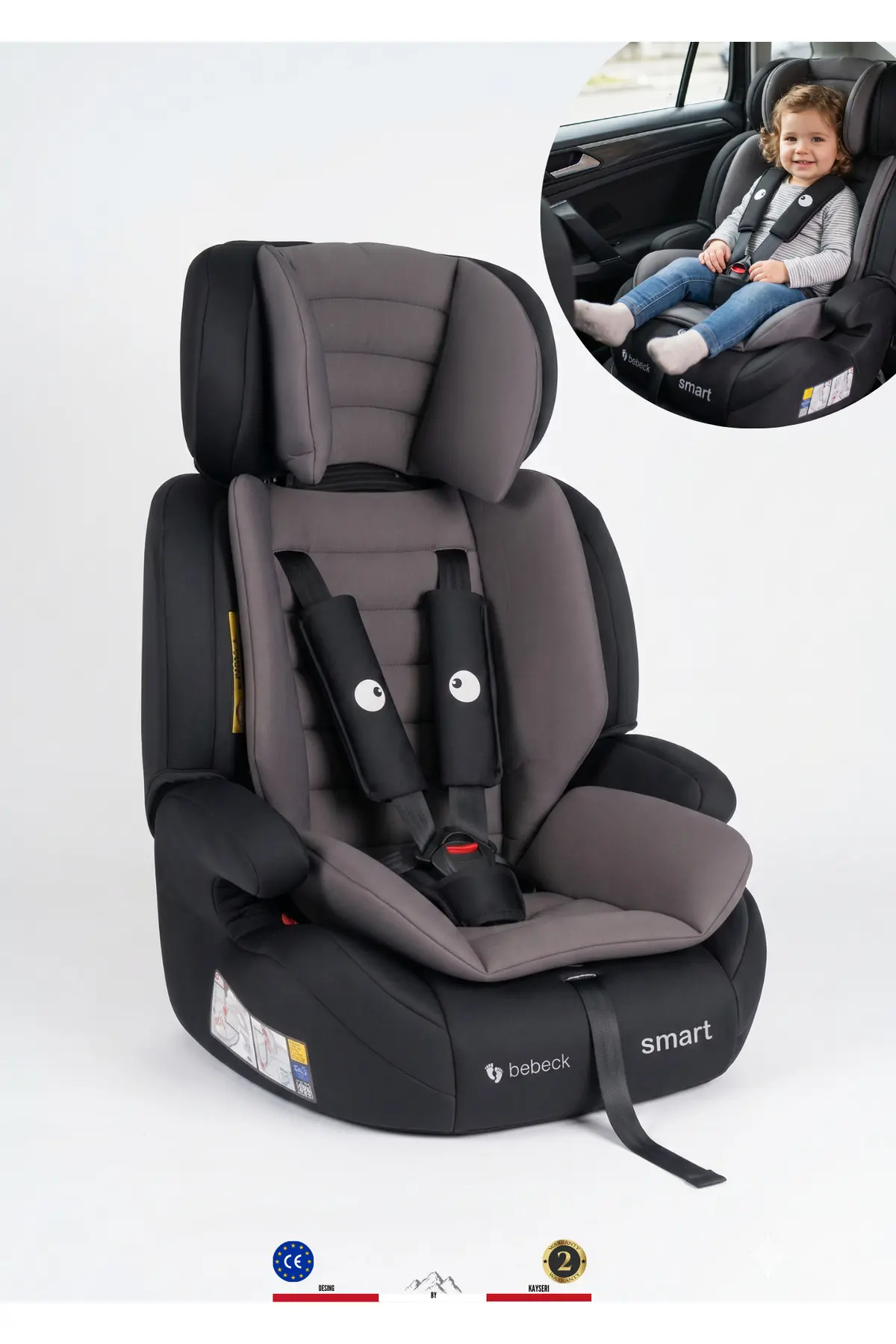 Bebeck Smart Bebek Oto Koltuğu Gri