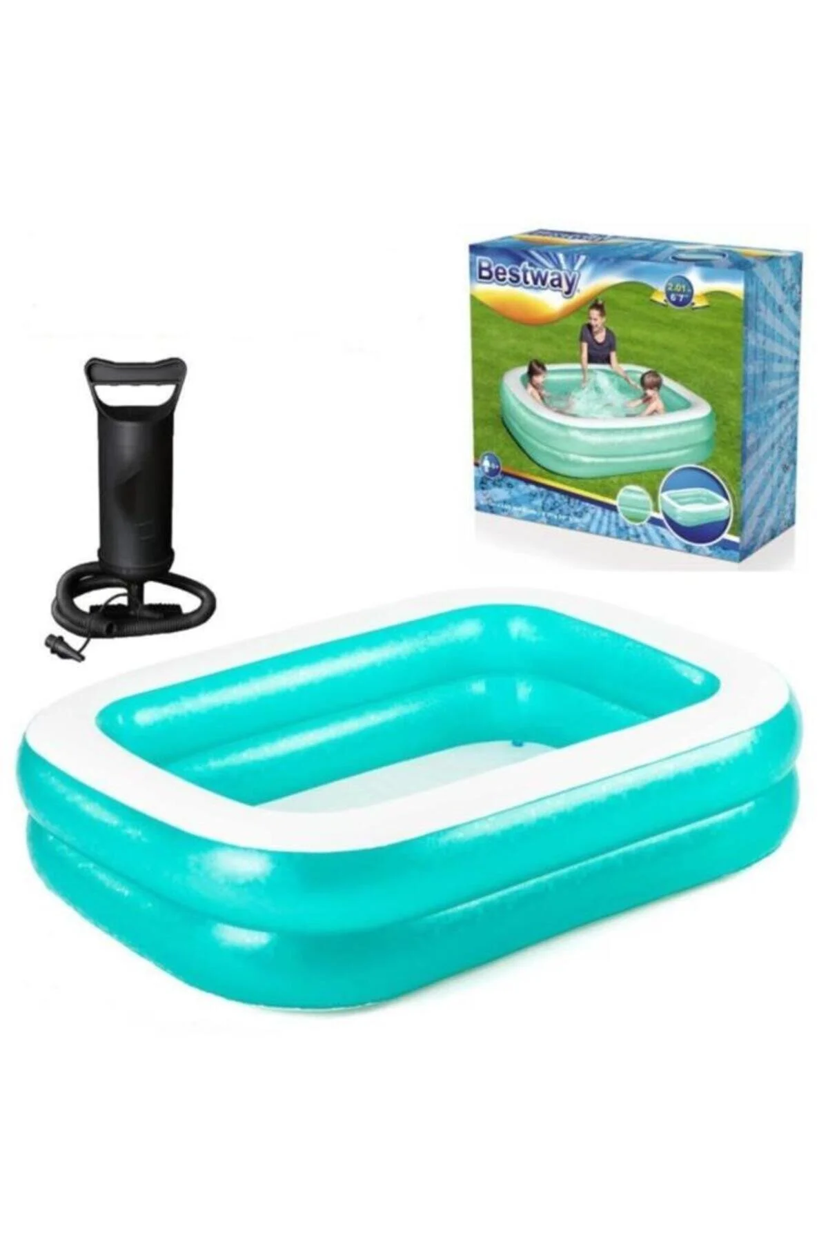 Bestway 54005 Büyük Boy Şişme Havuz 201x150x51 Cm Pompa