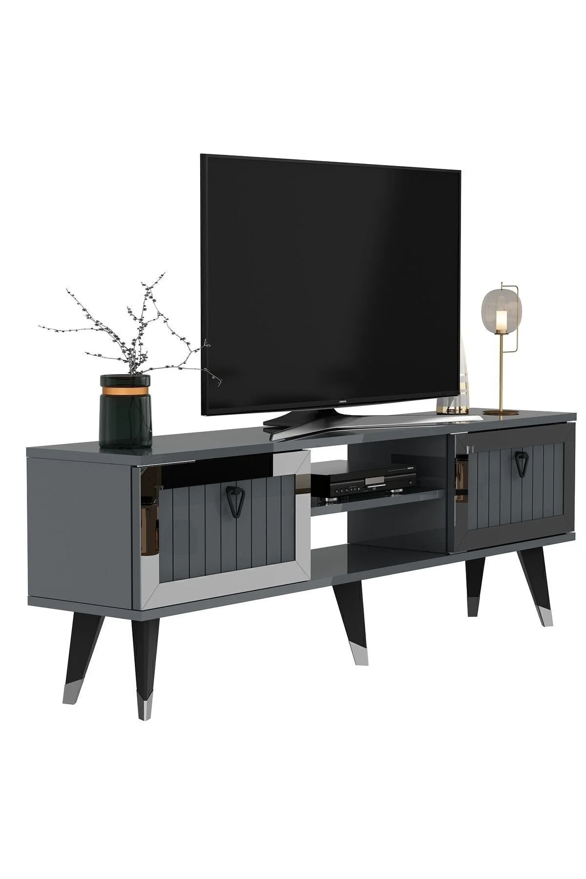 cantek dizayn Lidya Tv Stand Antrasit-gümüş