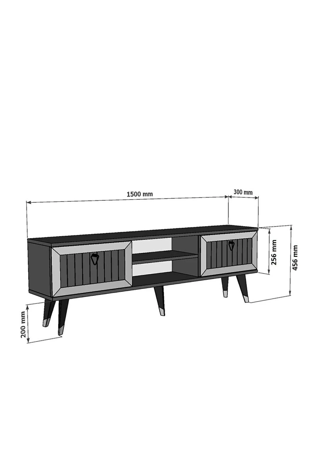 cantek dizayn Lidya Tv Stand Antrasit-gümüş