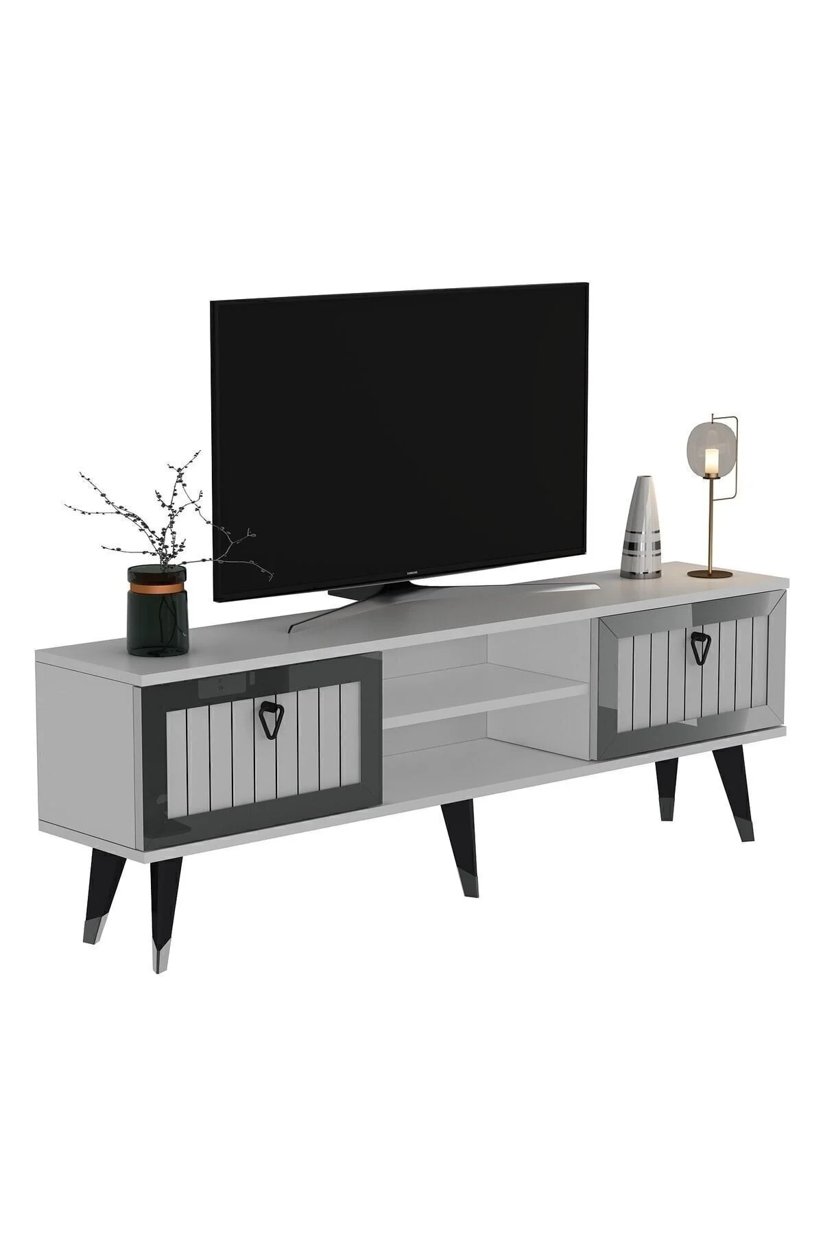cantek dizayn Lidya Tv Stand Beyaz-gümüş
