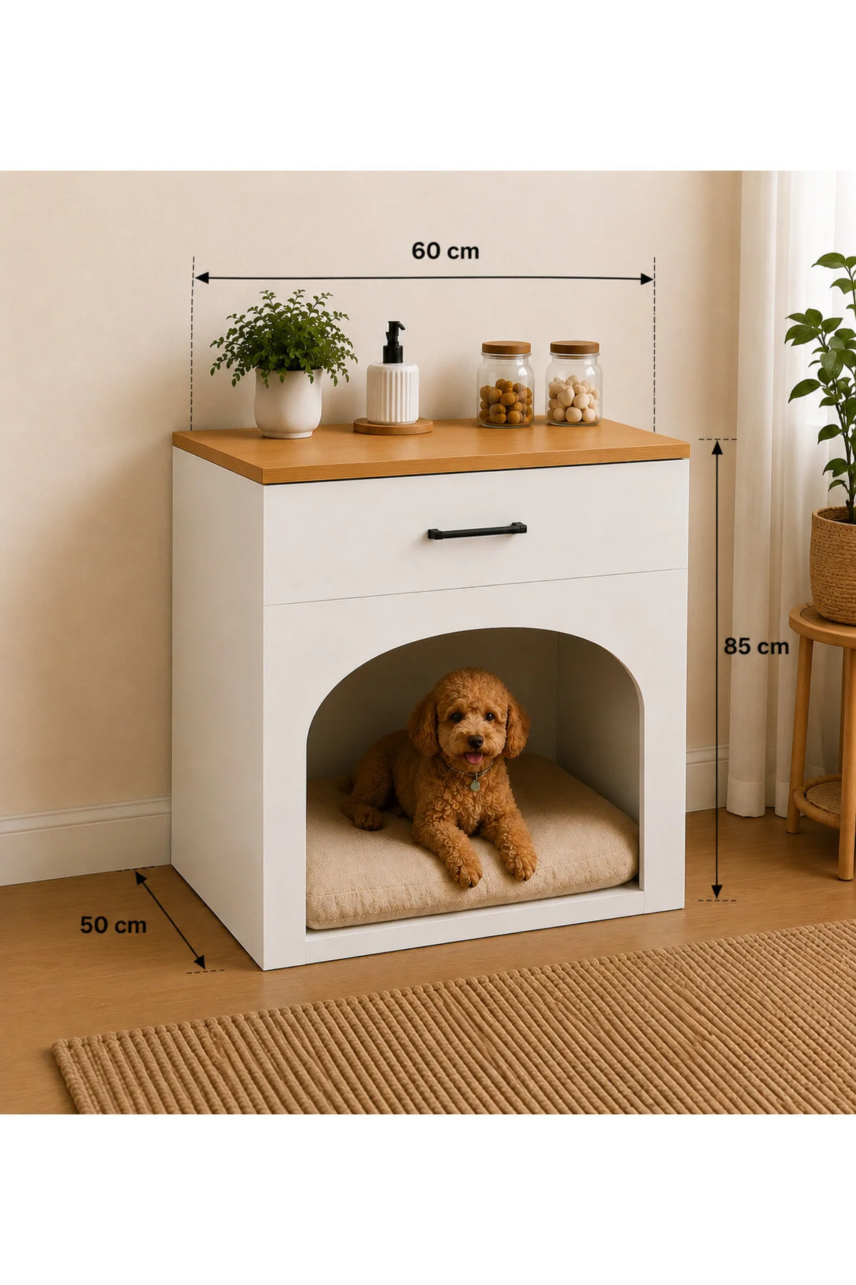 Çavdar Mobilya Dekorasyon Kedi Köpek Evi - Çok Amaçlı Kullanıma Uygun Evcil Hayvan Evi