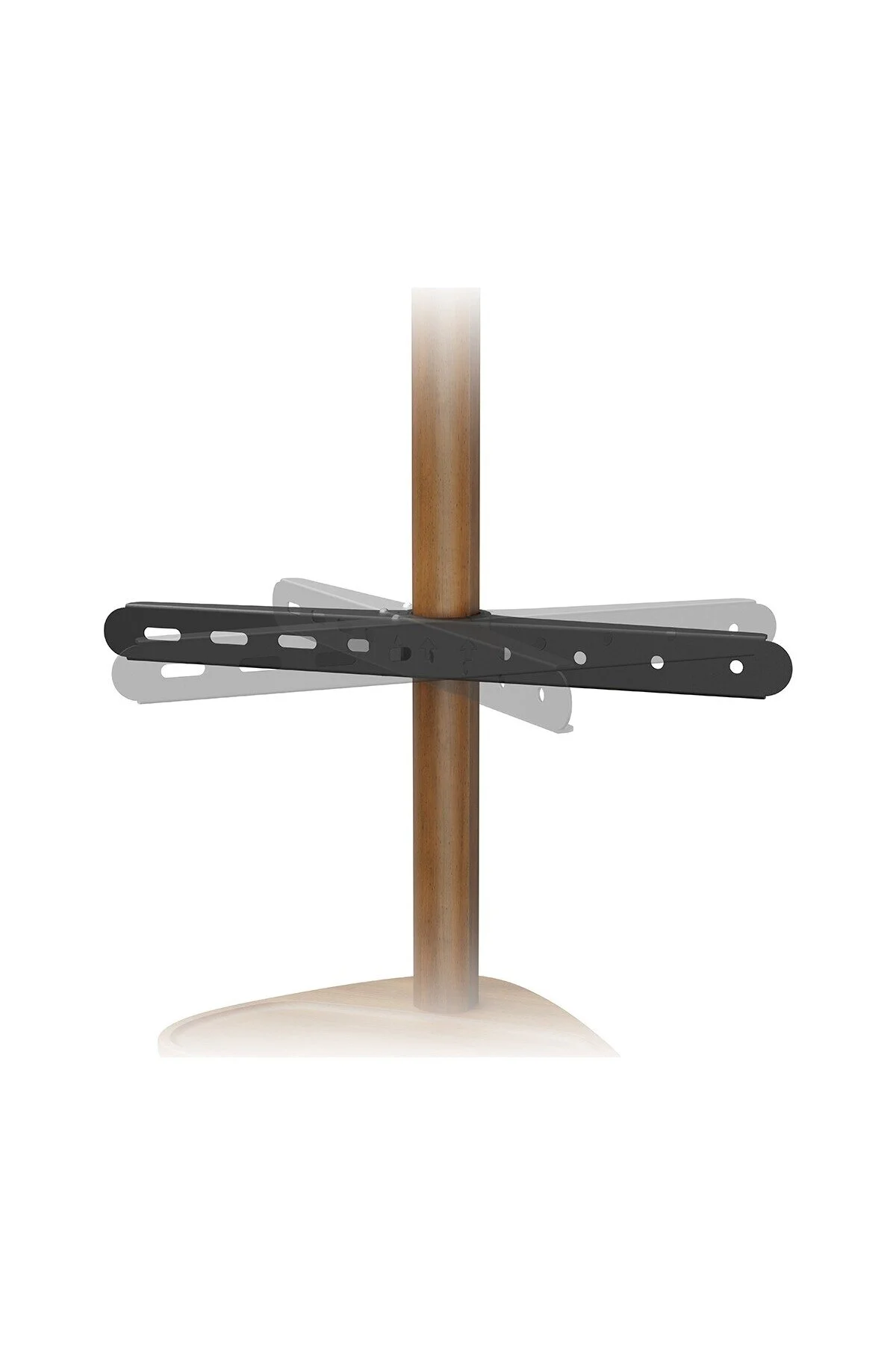 Cletech Masif Ahşap Şövalye Tipi Tv Standı 45"-65" | Raflı | 45° Döner | 40 kg Taşıma Kapasiteli