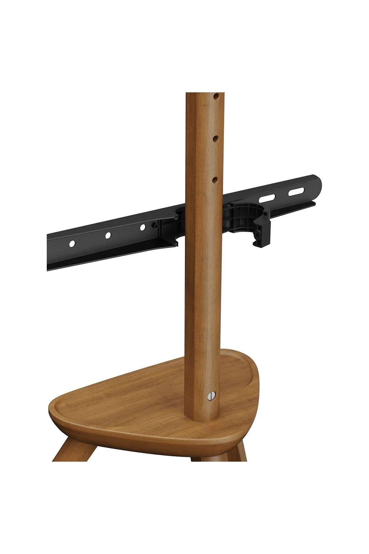 Cletech Masif Ahşap Şövalye Tipi Tv Standı 45"-65" | Raflı | 45° Döner | 40 kg Taşıma Kapasiteli