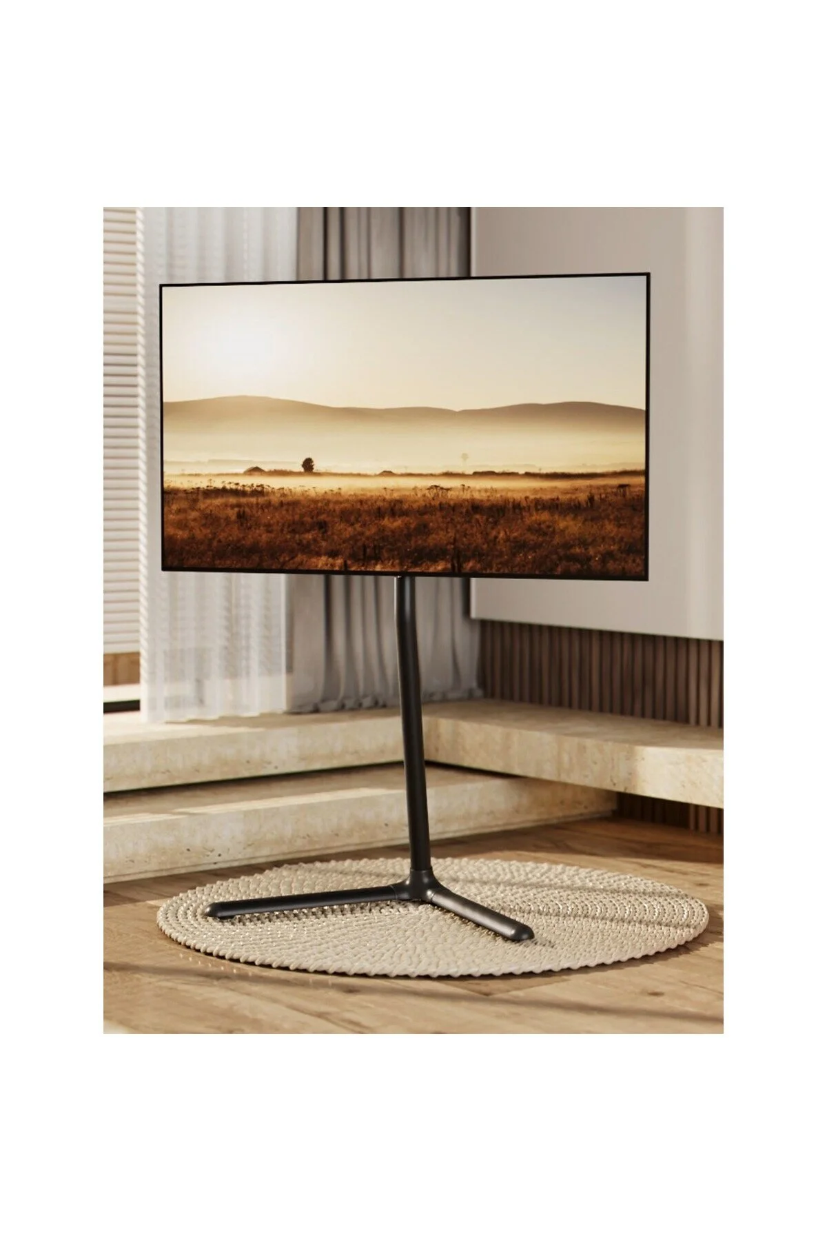 Cletech Şövalye Tipi Tv Standı 32"-70" | V Tabanlı Modern Tasarım | 70° Döner | 40 kg Taşıma Kapasiteli