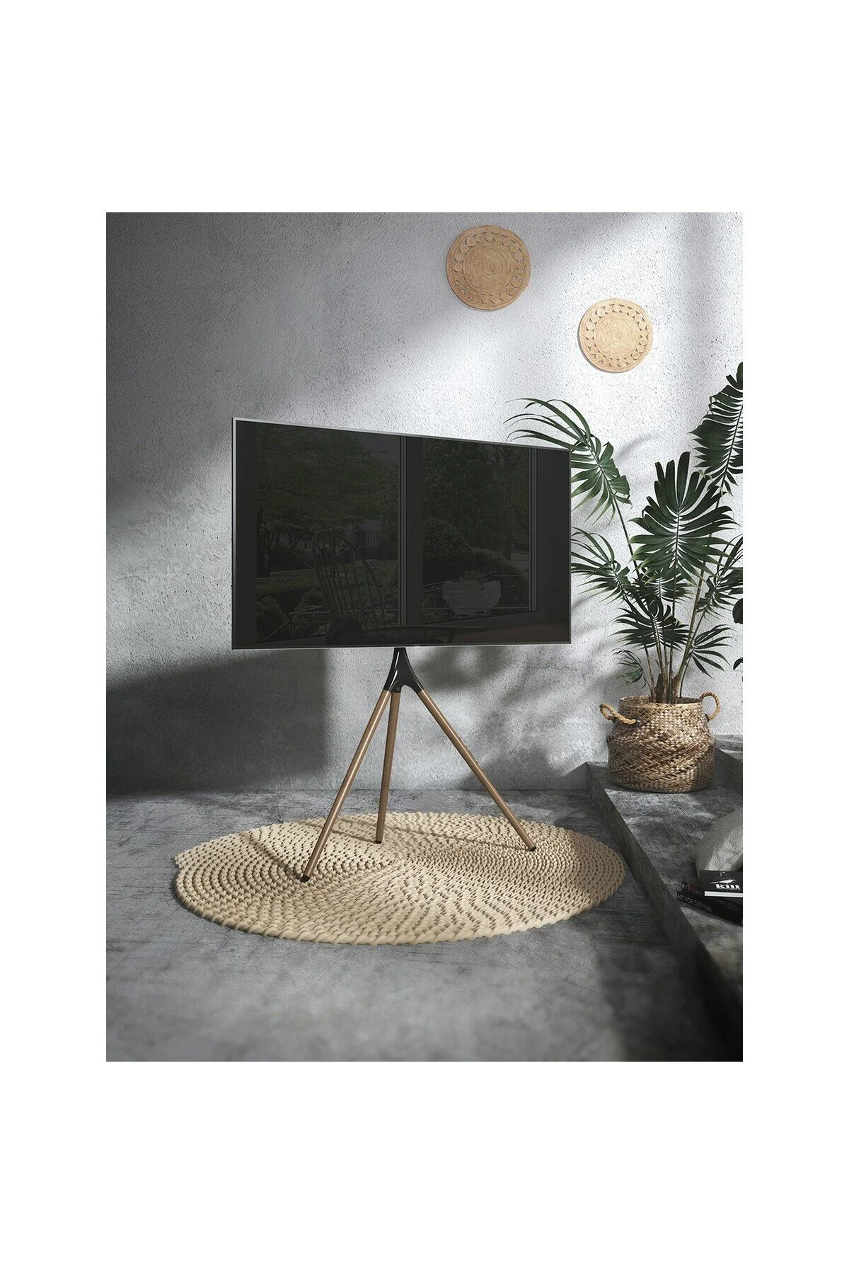 Cletech Şövalye Tipi Tv Standı 45"-65" | Ahşap & Metal | 180° Döner | 32 kg Taşıma Kapasiteli