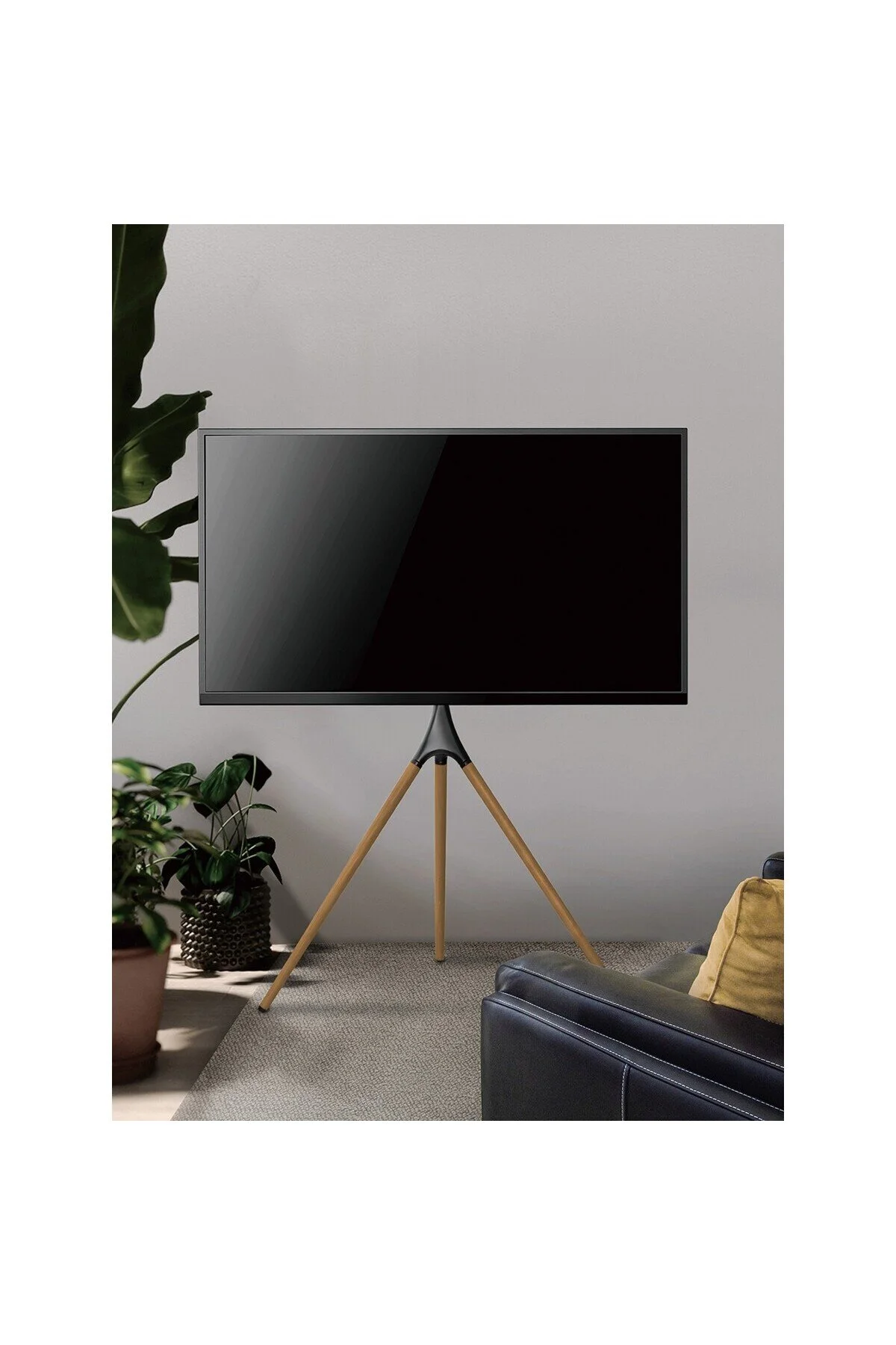 Cletech Şövalye Tipi Tv Standı 45"-65" | Ahşap & Metal | 180° Döner | 32 kg Taşıma Kapasiteli