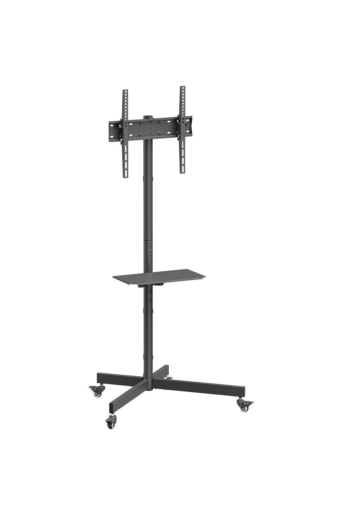Cletech Tekerlekli Tv Standı 32"-55" | Ekonomik Seri | Yükseklik Ayarlı | Raflı | 35 kg Kapasiteli