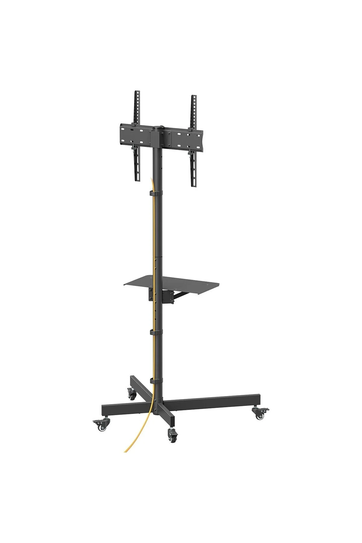 Cletech Tekerlekli Tv Standı 32"-55" | Ekonomik Seri | Yükseklik Ayarlı | Raflı | 35 kg Kapasiteli