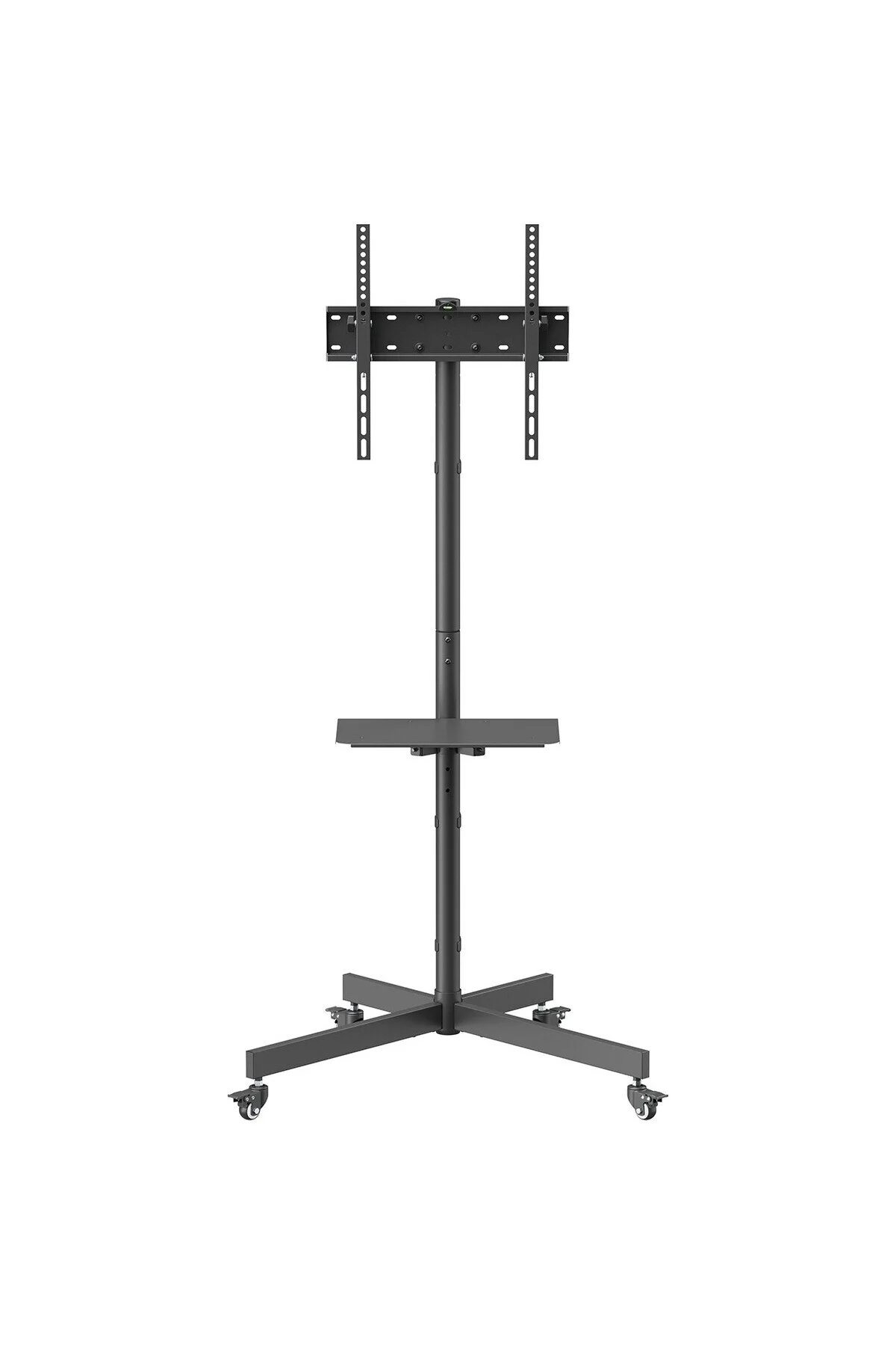Cletech Tekerlekli Tv Standı 32"-55" | Ekonomik Seri | Yükseklik Ayarlı | Raflı | 35 kg Kapasiteli