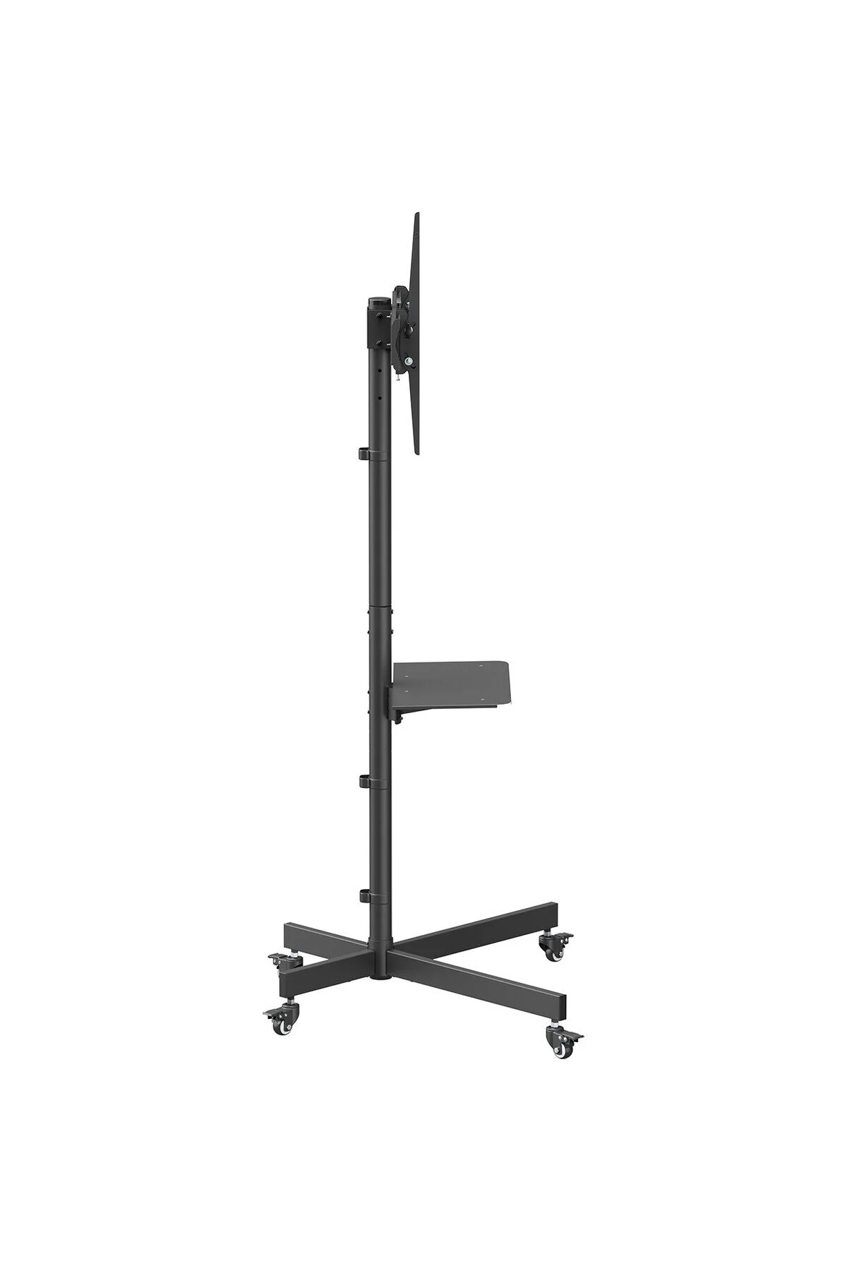 Cletech Tekerlekli Tv Standı 32"-55" | Ekonomik Seri | Yükseklik Ayarlı | Raflı | 35 kg Kapasiteli