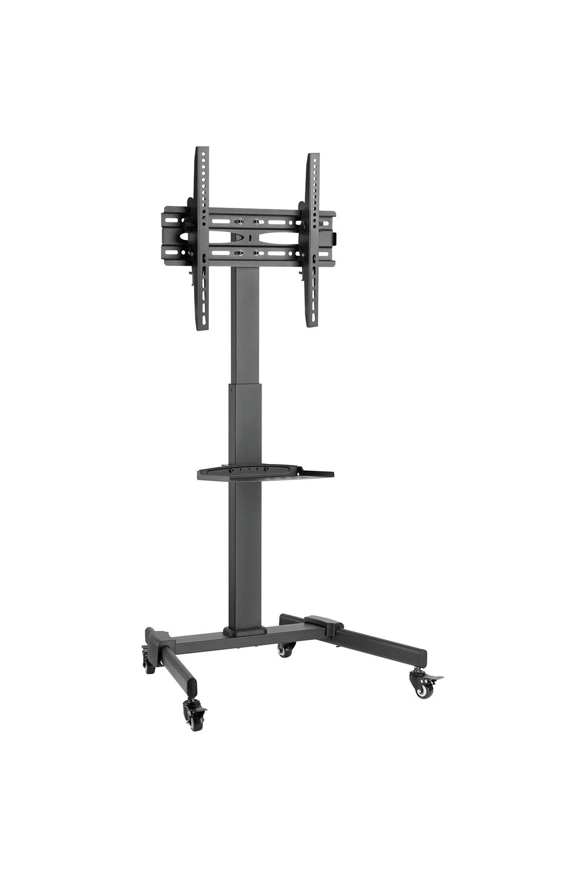 Cletech Tekerlekli Tv Standı 32"-55" | Yükseklik Ayarlı | Eğilebilir | Raflı | 35 kg Taşıma Kapasiteli