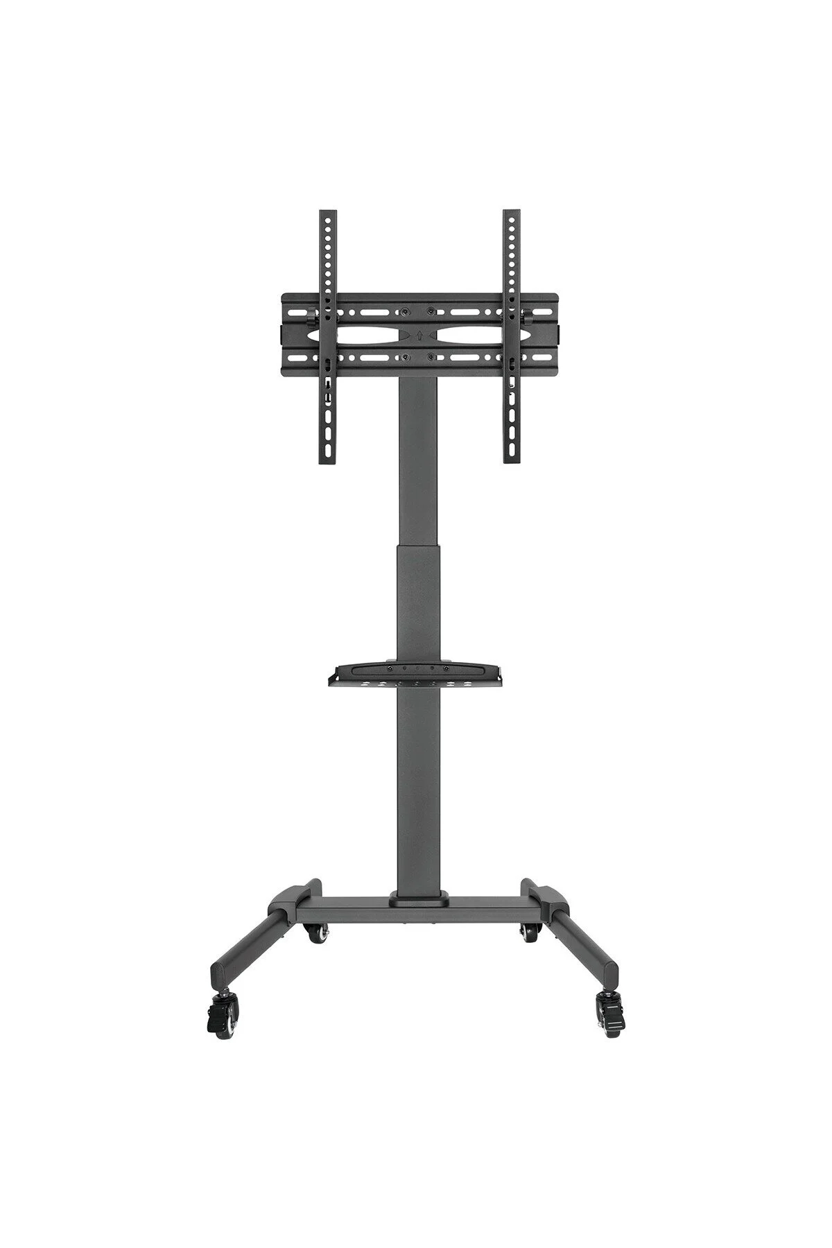 Cletech Tekerlekli Tv Standı 32"-55" | Yükseklik Ayarlı | Eğilebilir | Raflı | 35 kg Taşıma Kapasiteli