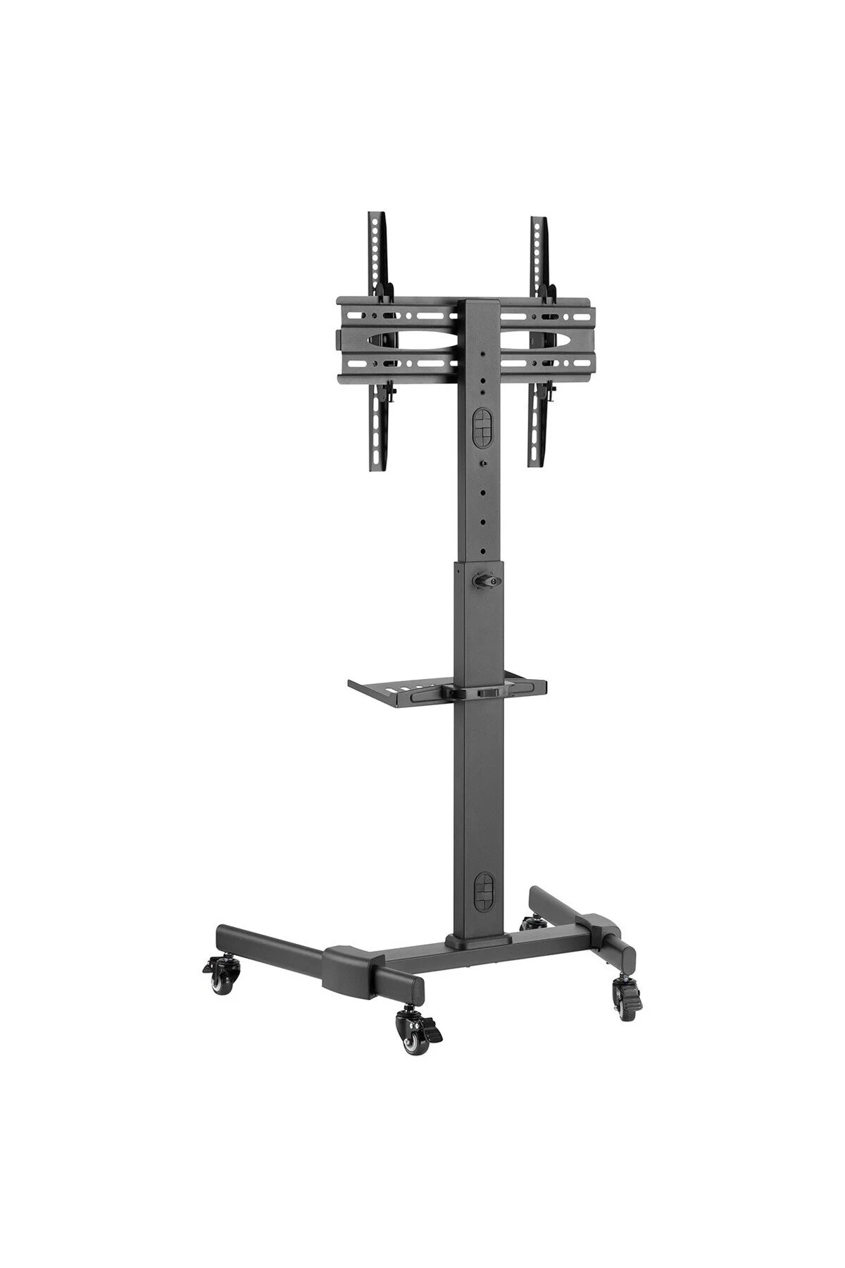 Cletech Tekerlekli Tv Standı 32"-55" | Yükseklik Ayarlı | Eğilebilir | Raflı | 35 kg Taşıma Kapasiteli