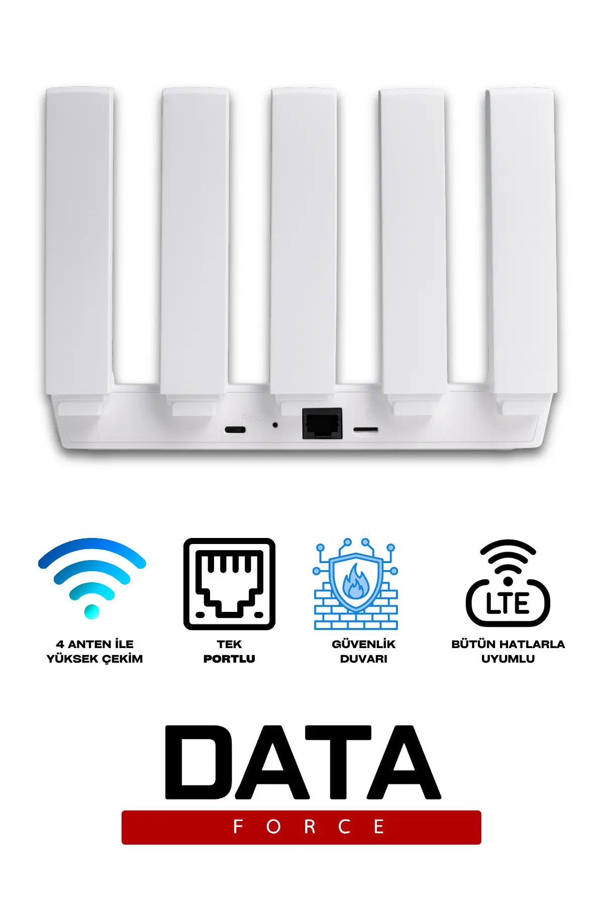 DataForce 4G Sim Kartlı 4 Anten 1 PORT Taşınabilir Router Wifi Modem CPF906