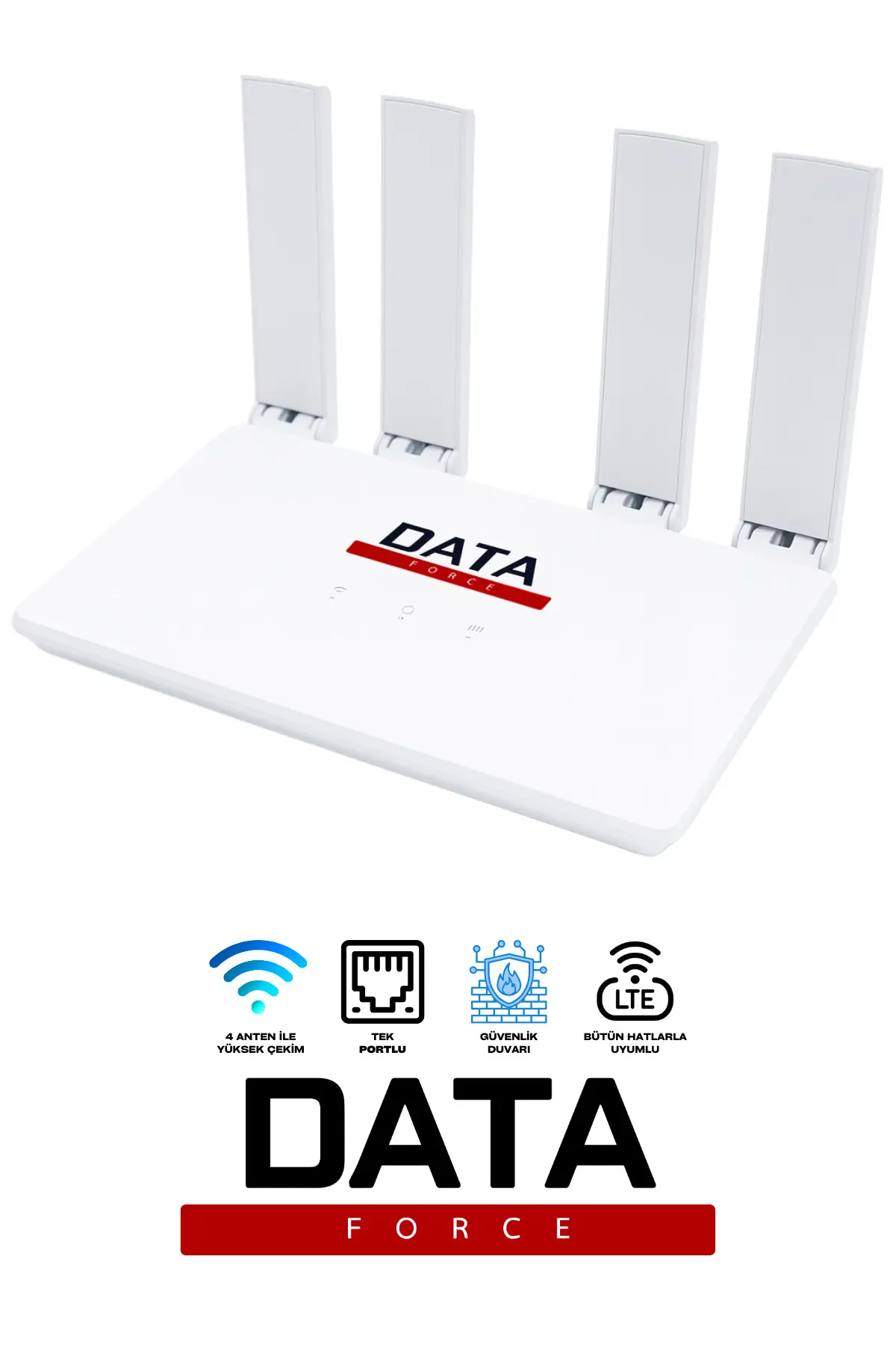 DataForce 4G Sim Kartlı 4 Anten 1 PORT Taşınabilir Router Wifi Modem CPF906