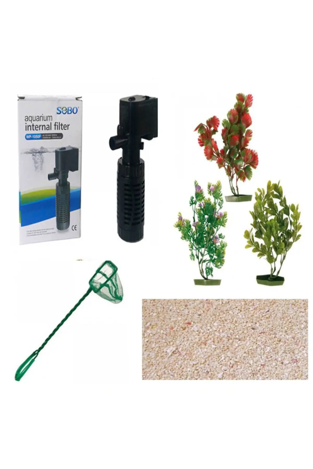Dekor Akvaryum Dekoratif Masa Üstü Kule Akvaryum Full Set, 6mm Kalın Cam