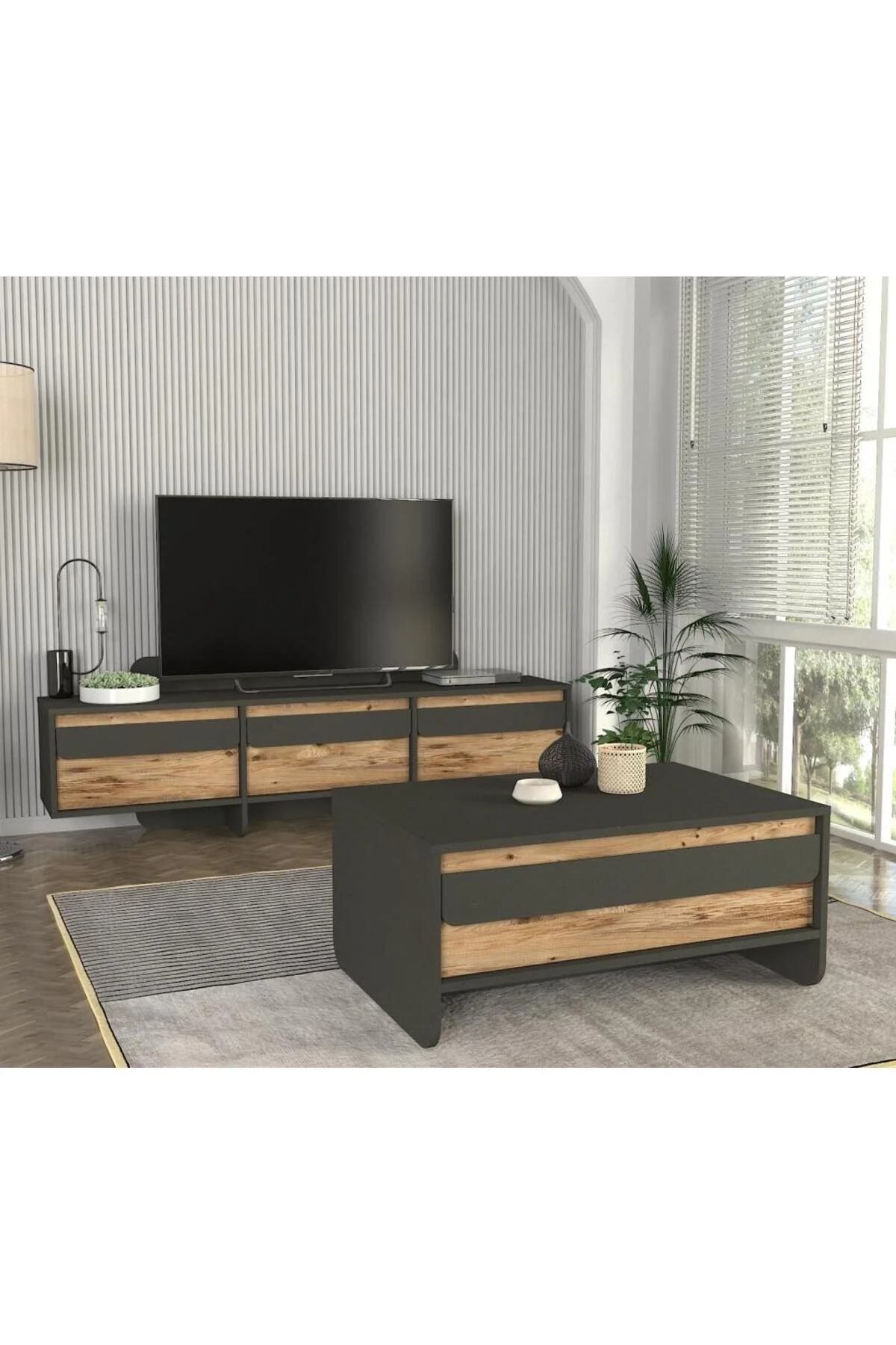 Dekorister Maggie Tv Stand Antrasit - Atlantik Çam