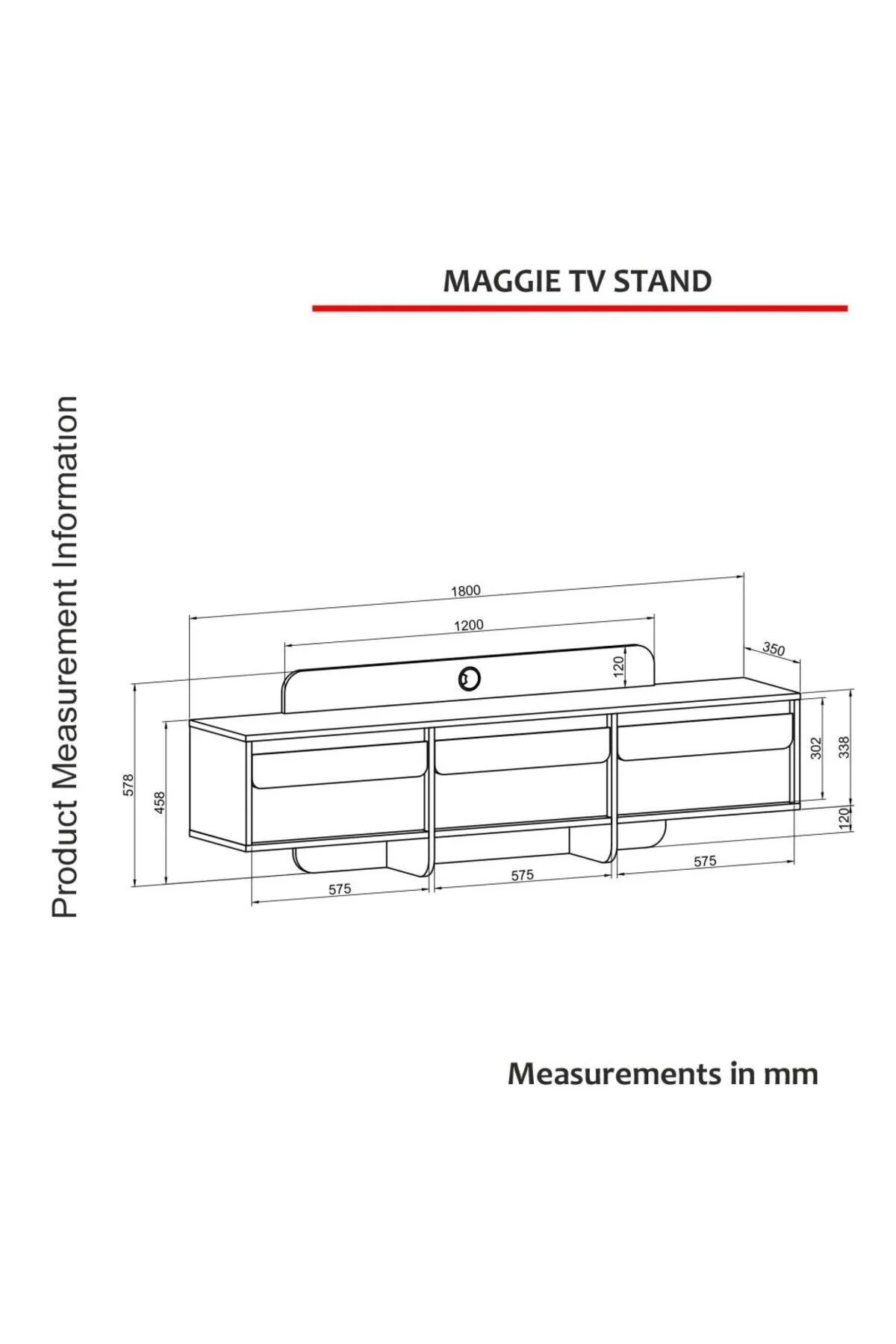 Dekorister Maggie Tv Stand Antrasit - Atlantik Çam