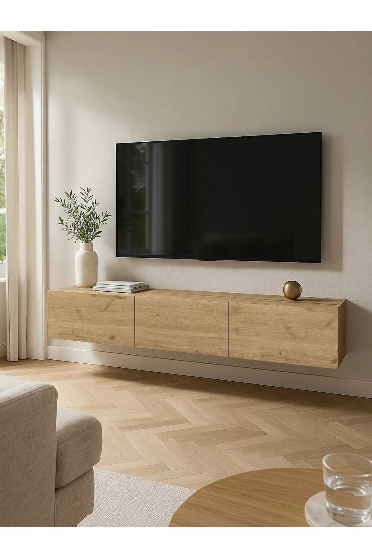Dorpek Tv Standı, Tv Sehpası 180 Cm Sepet - Modern Tv Ünitesi | Cercei