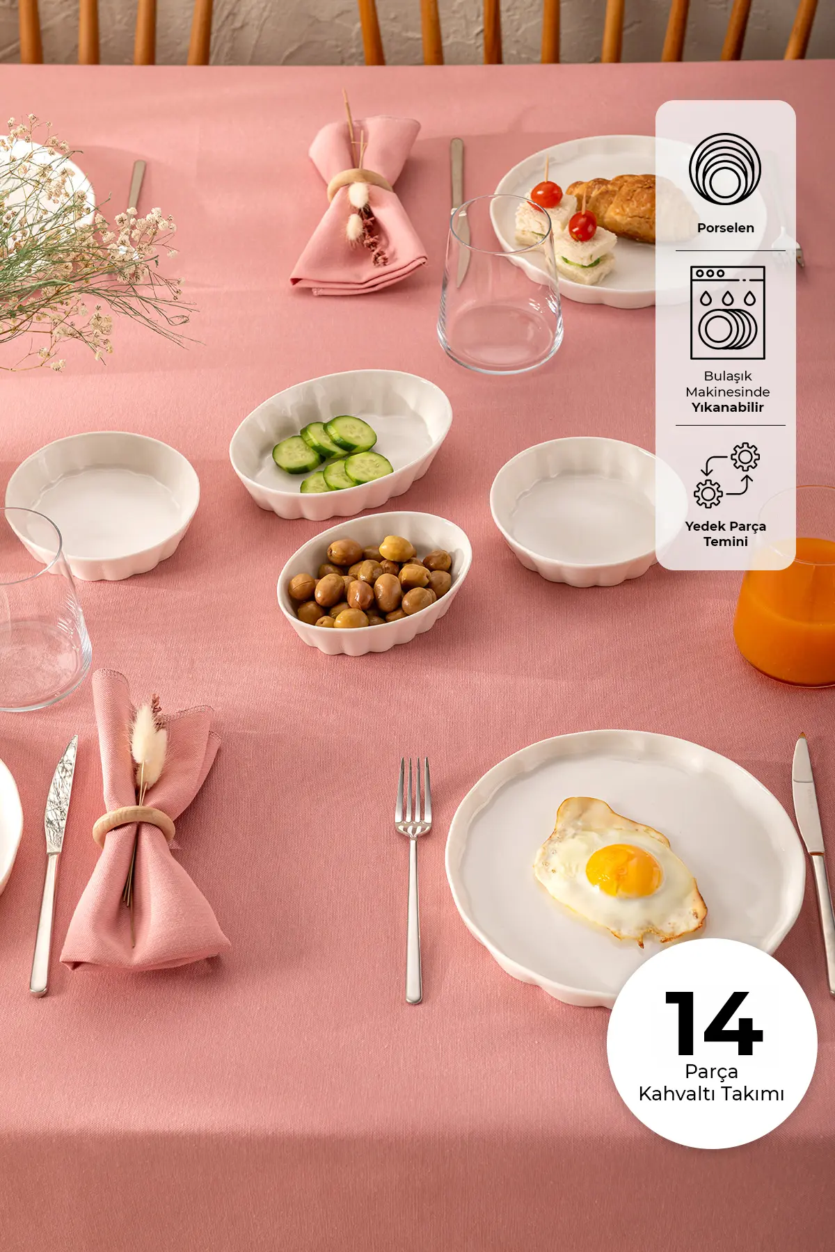 Emsan Cozy 14 Parça 6 Kişilik Kahvaltı Takımı Beyaz