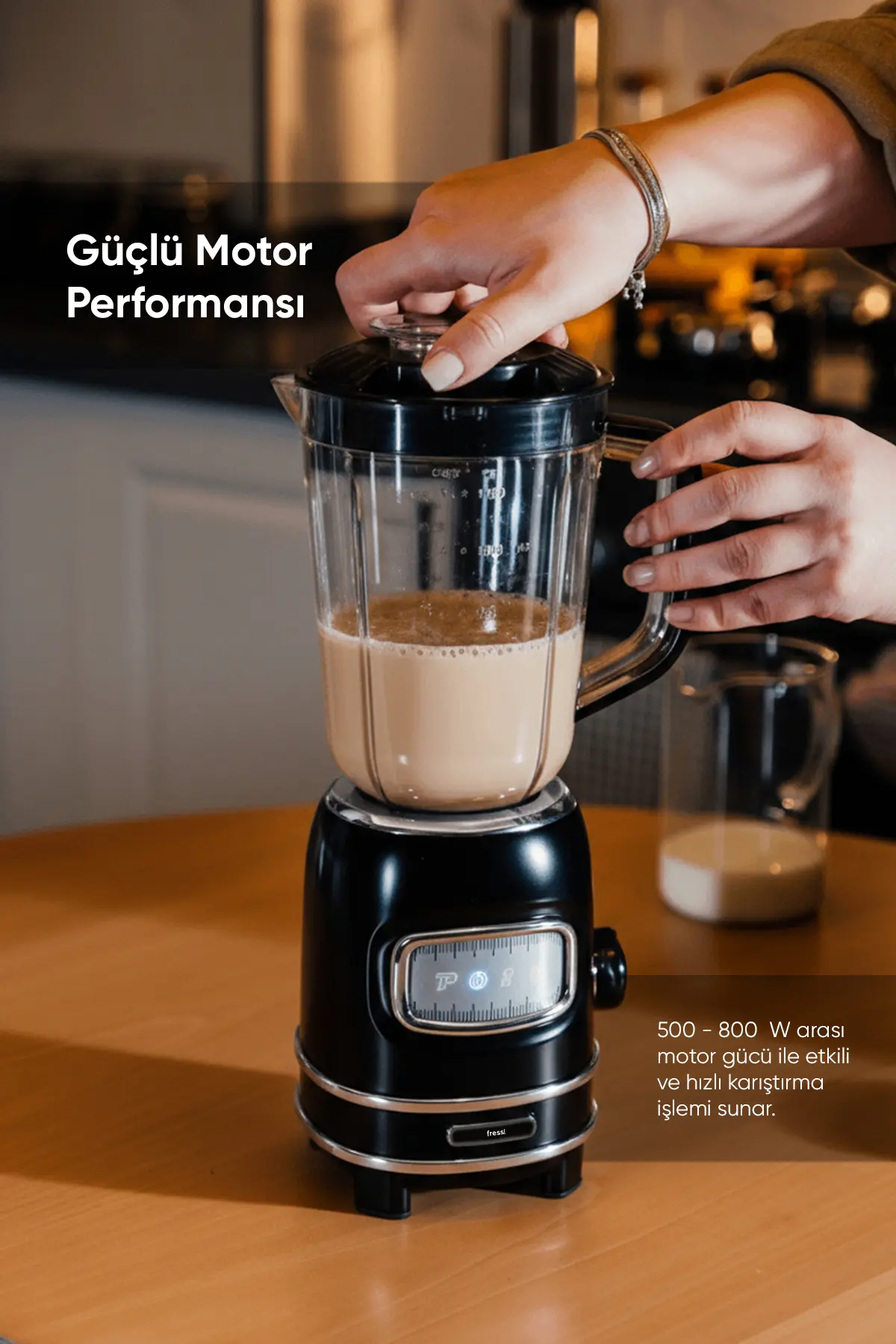 Fressi Kişisel Blender Seti Öğütücülü Smoothie Şişeli Blender 1,0 Litre Blendir Seti FR-BL01 Retroblend
