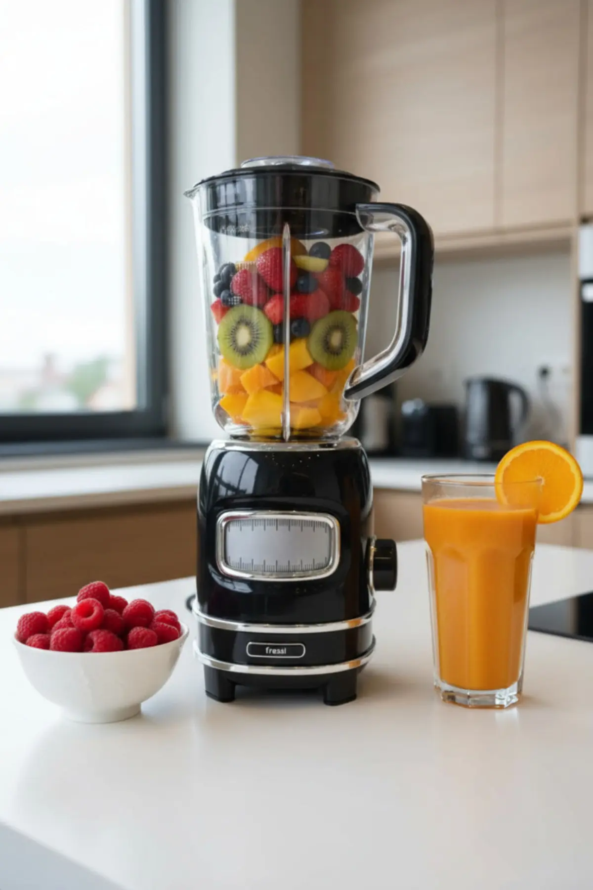 Fressi Kişisel Blender Seti Öğütücülü Smoothie Şişeli Blender 1,0 Litre Blendir Seti FR-BL01 Retroblend