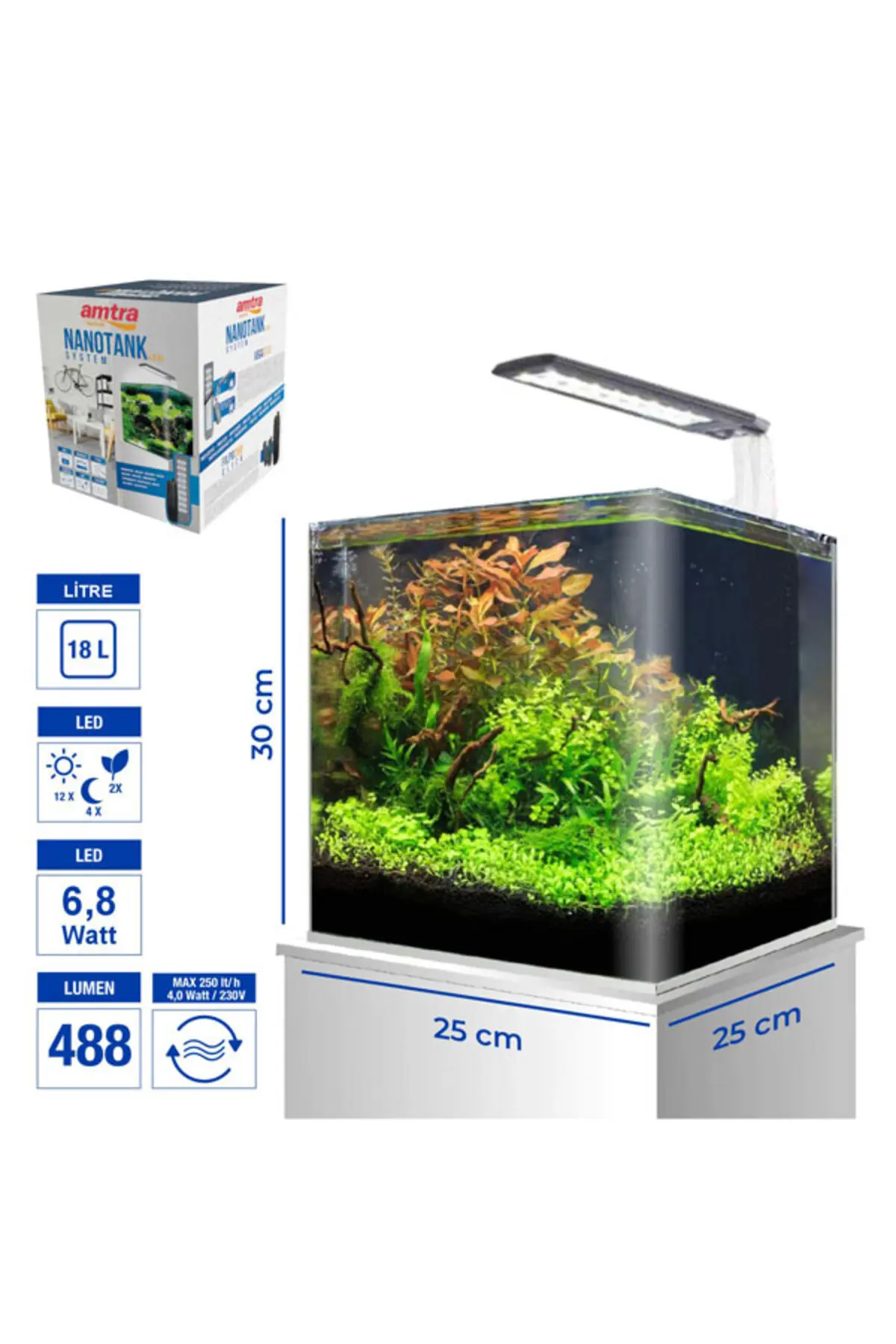 Genel Markalar Nano Tank 20 Set 25x25x30 cm 18 Lt