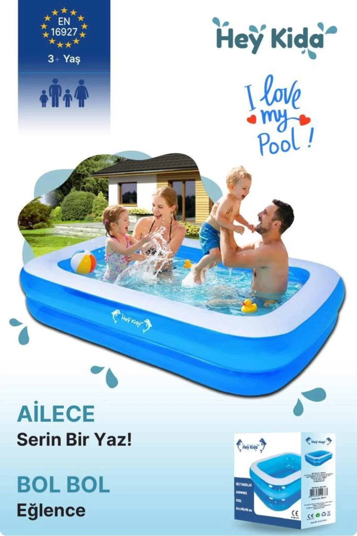 Genel Markalar Swim Safe Dikdörtgen Havuz 262x175x50cm