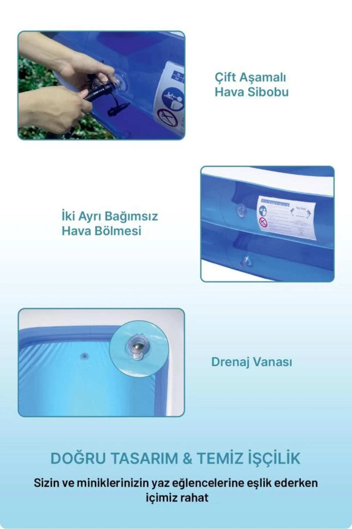 Genel Markalar Swim Safe Dikdörtgen Havuz 262x175x50cm