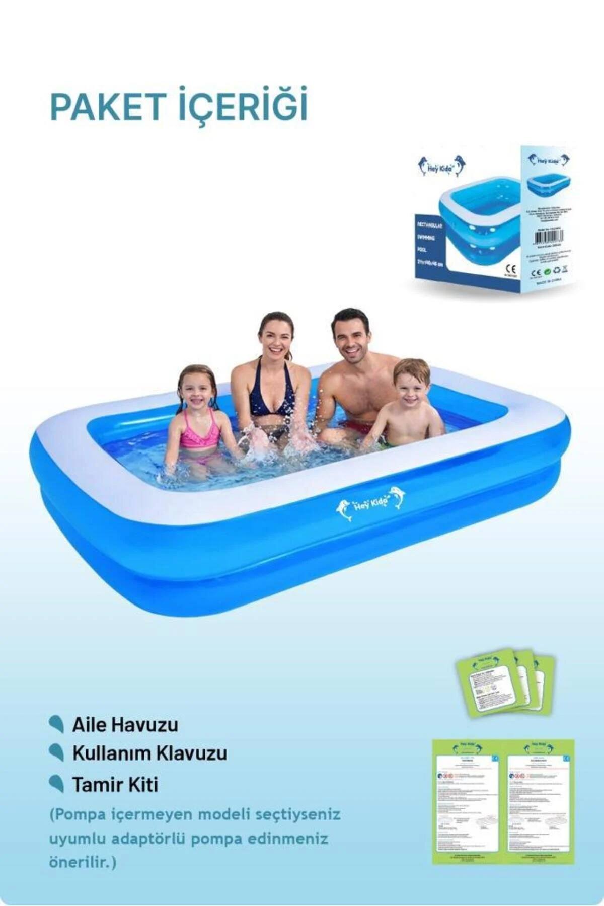 Genel Markalar Swim Safe Dikdörtgen Havuz 262x175x50cm